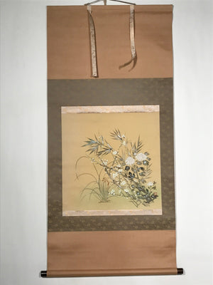 Japanese Hanging Scroll 4 Seasons Flowers Plum Chrysanthemum Kakejiku KJ19