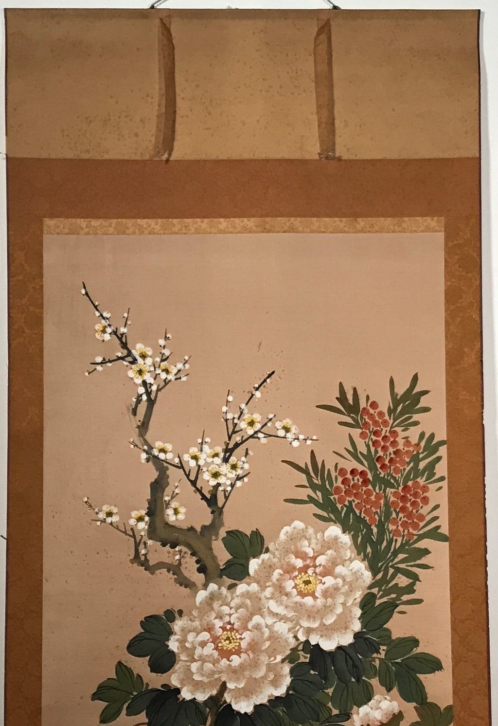 Japanese Hanging Scroll 4 Seasons Flowers Plum Crysanthemum Peony Kakejiku KJ12