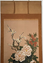 Japanese Hanging Scroll 4 Seasons Flowers Plum Crysanthemum Peony Kakejiku KJ12