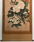 Japanese Hanging Scroll 4 Seasons Flowers Plum Crysanthemum Peony Kakejiku KJ12