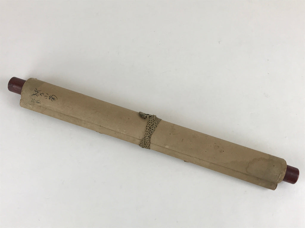 Japanese Hanging Scroll Autumn Chrysanthemum Poem Kakejiku Kakemono SC804