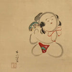 Japanese Hanging Scroll Big Baby Saga Doll Fundoshi Temari Kakejiku KJ26