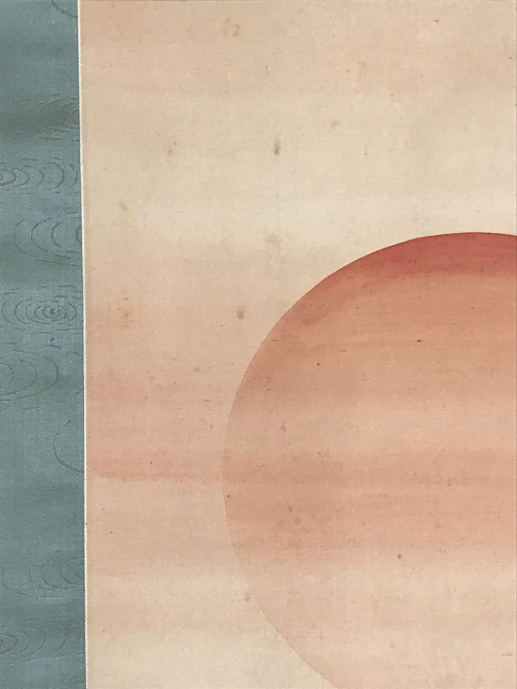 Japanese Hanging Scroll Flying Cranes Tsuru Red Sun Sea Kakejiku Color KJ24