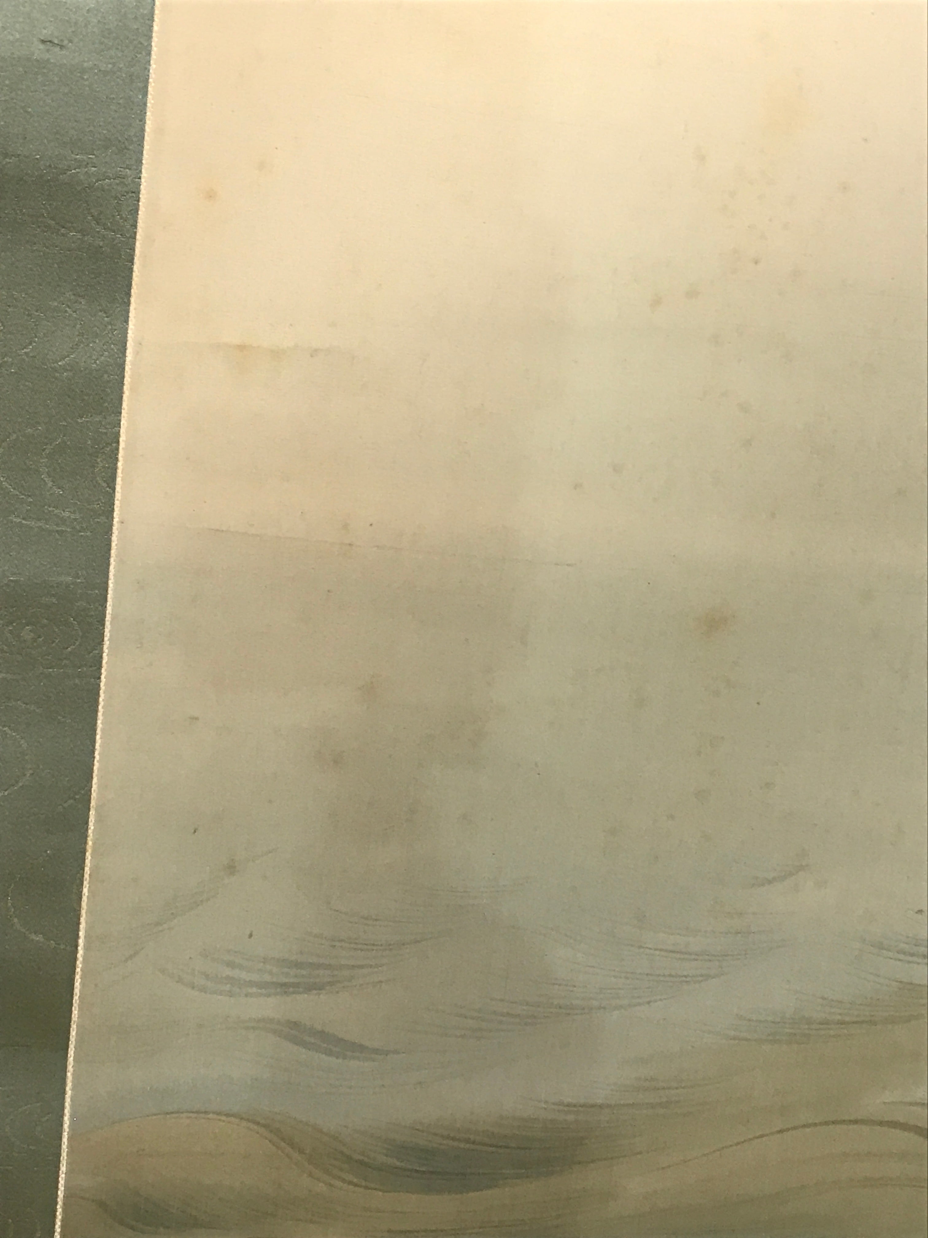 Japanese Hanging Scroll Flying Cranes Tsuru Red Sun Sea Kakejiku Color KJ24