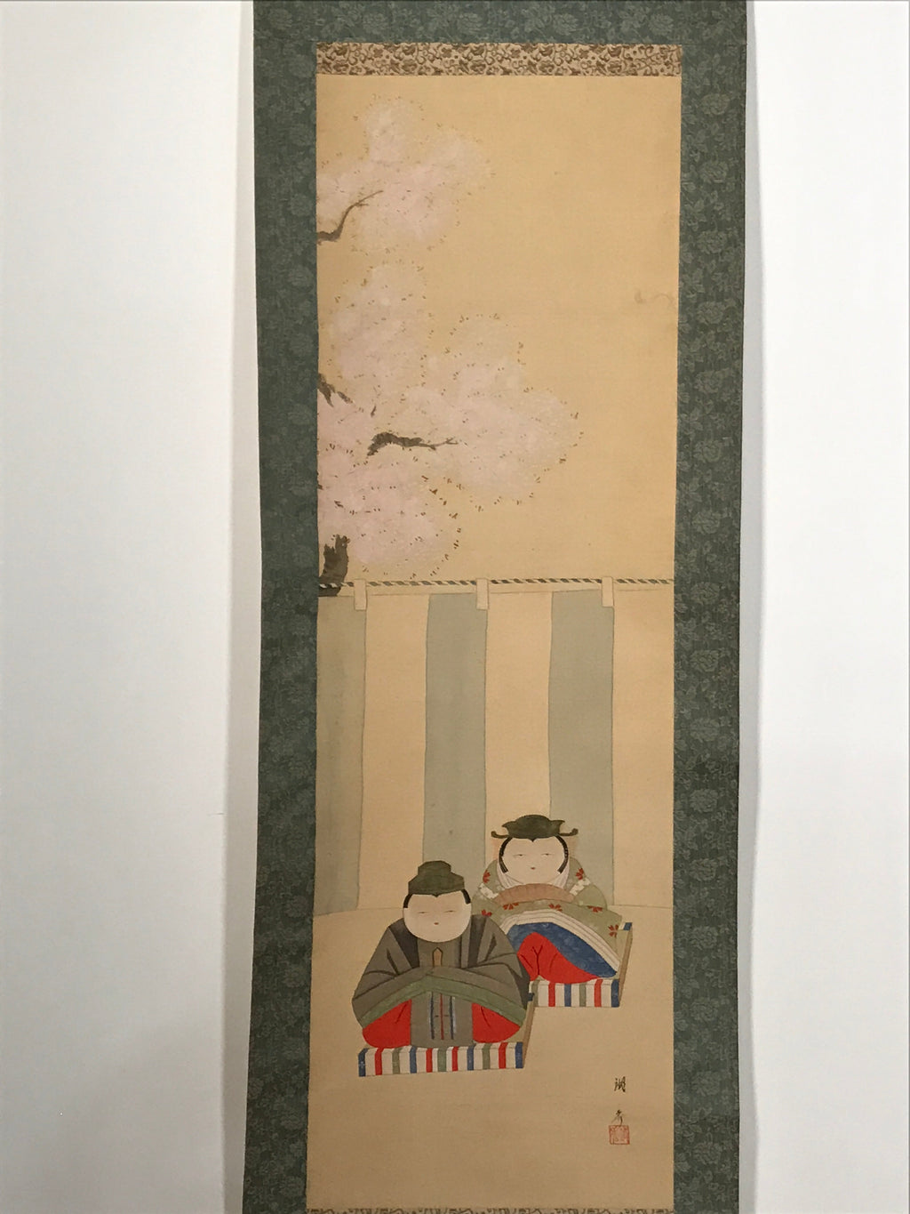 Japanese Hanging Scroll Hina Dolls Prince Princes Hinamatsuri Kakejiku KJ22