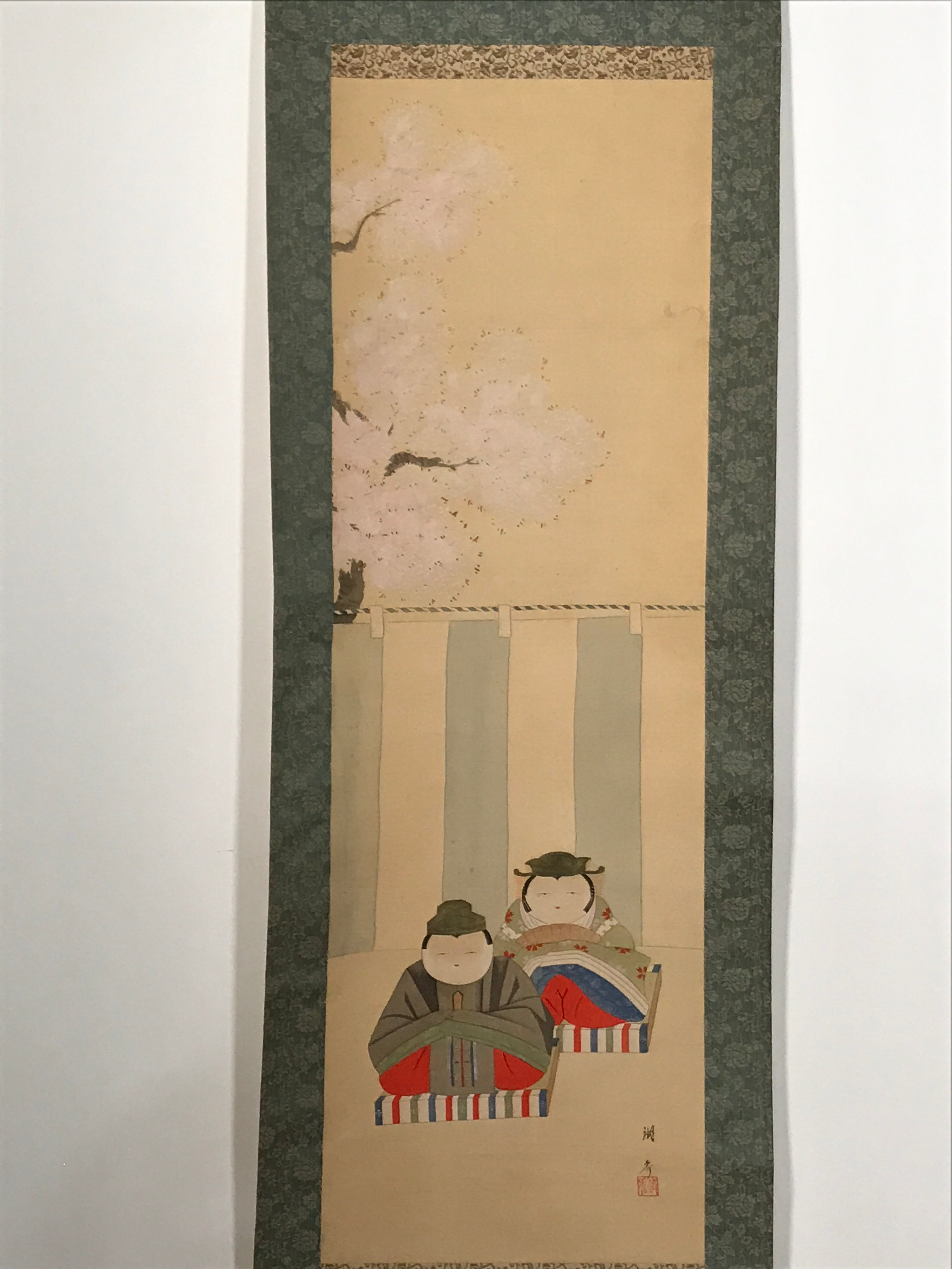Japanese Hanging Scroll Hina Dolls Prince Princes Hinamatsuri Kakejiku KJ22