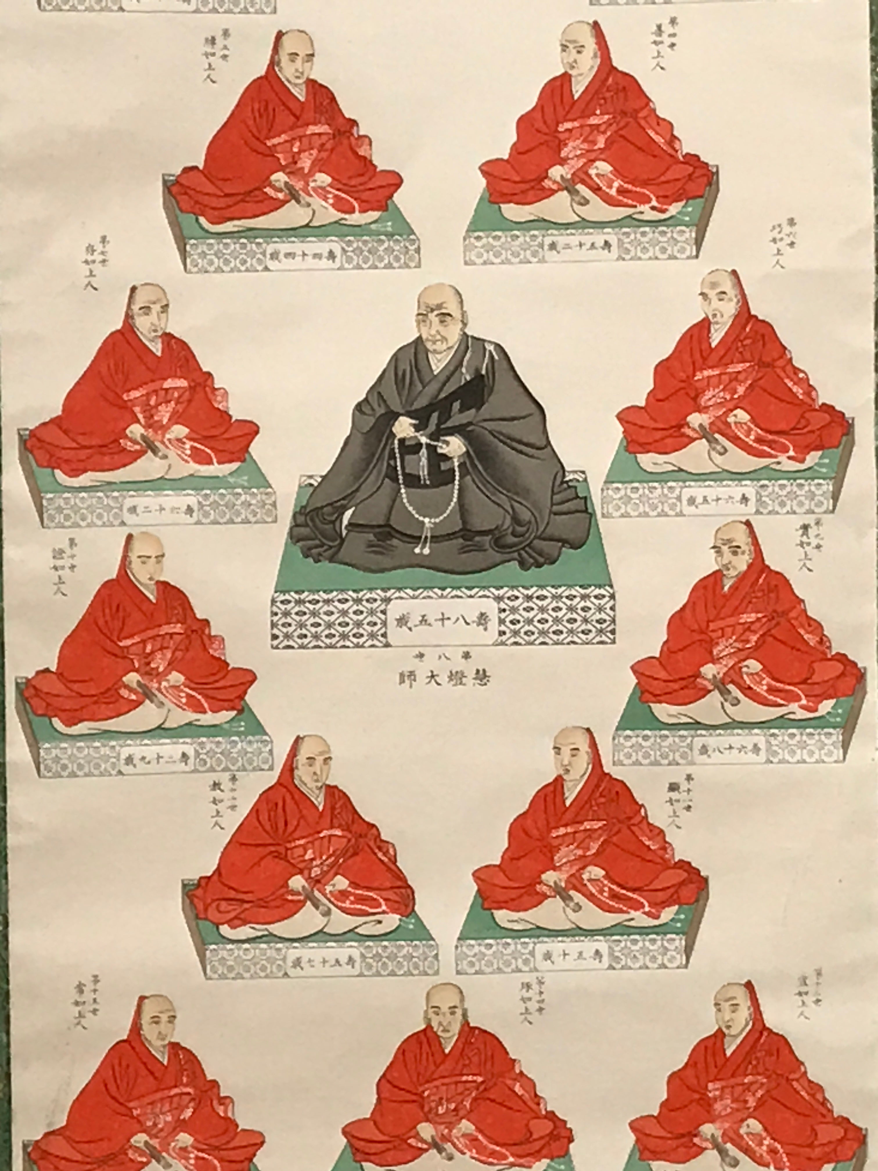 Japanese Hanging Scroll Jodo Shinshu Buddhist Masters Shinran Rennyo KJ20