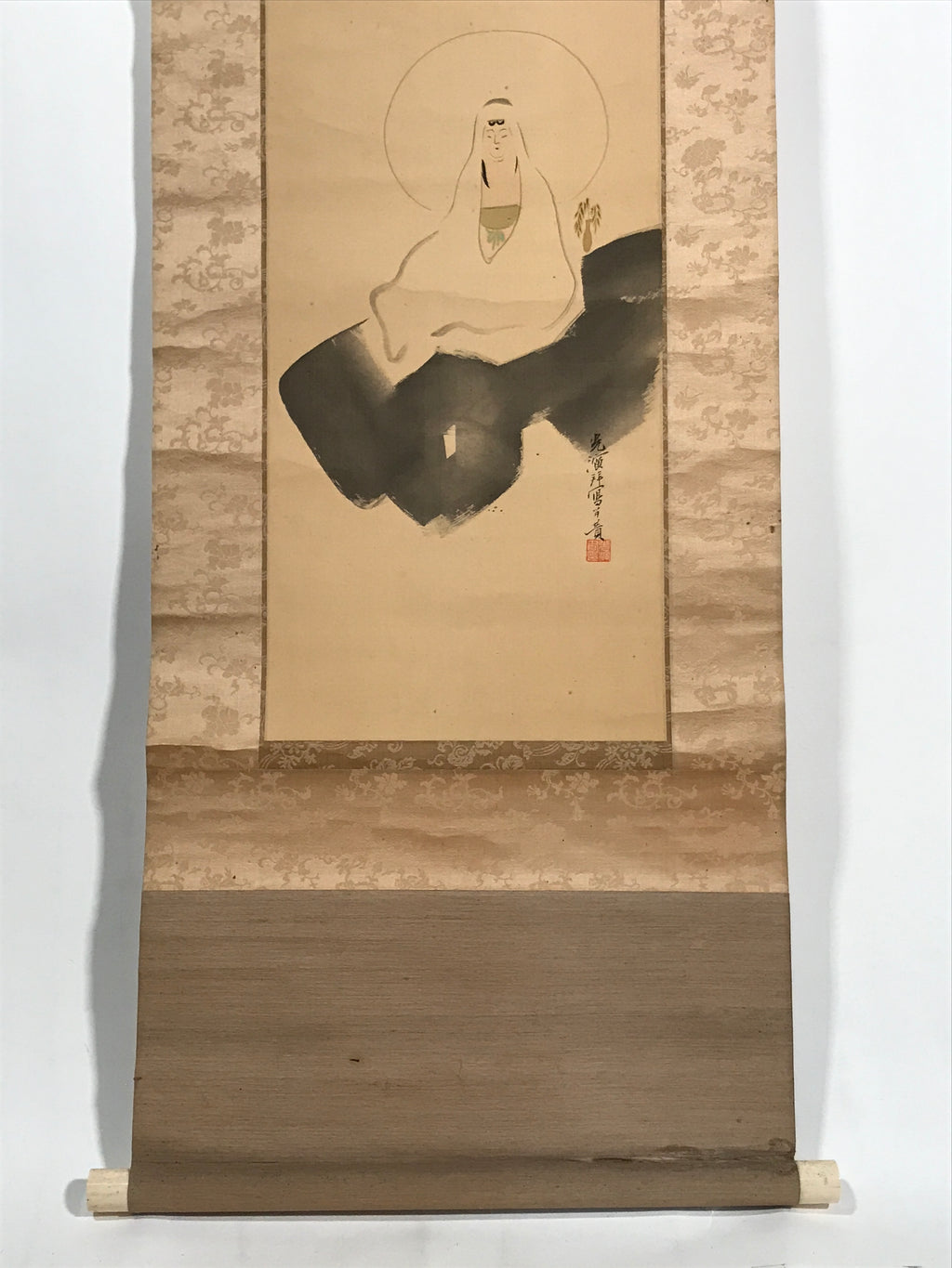 Japanese Hanging Scroll Kakejiku Kannon Buddhist Otani Kouen Calligraphy KJ181