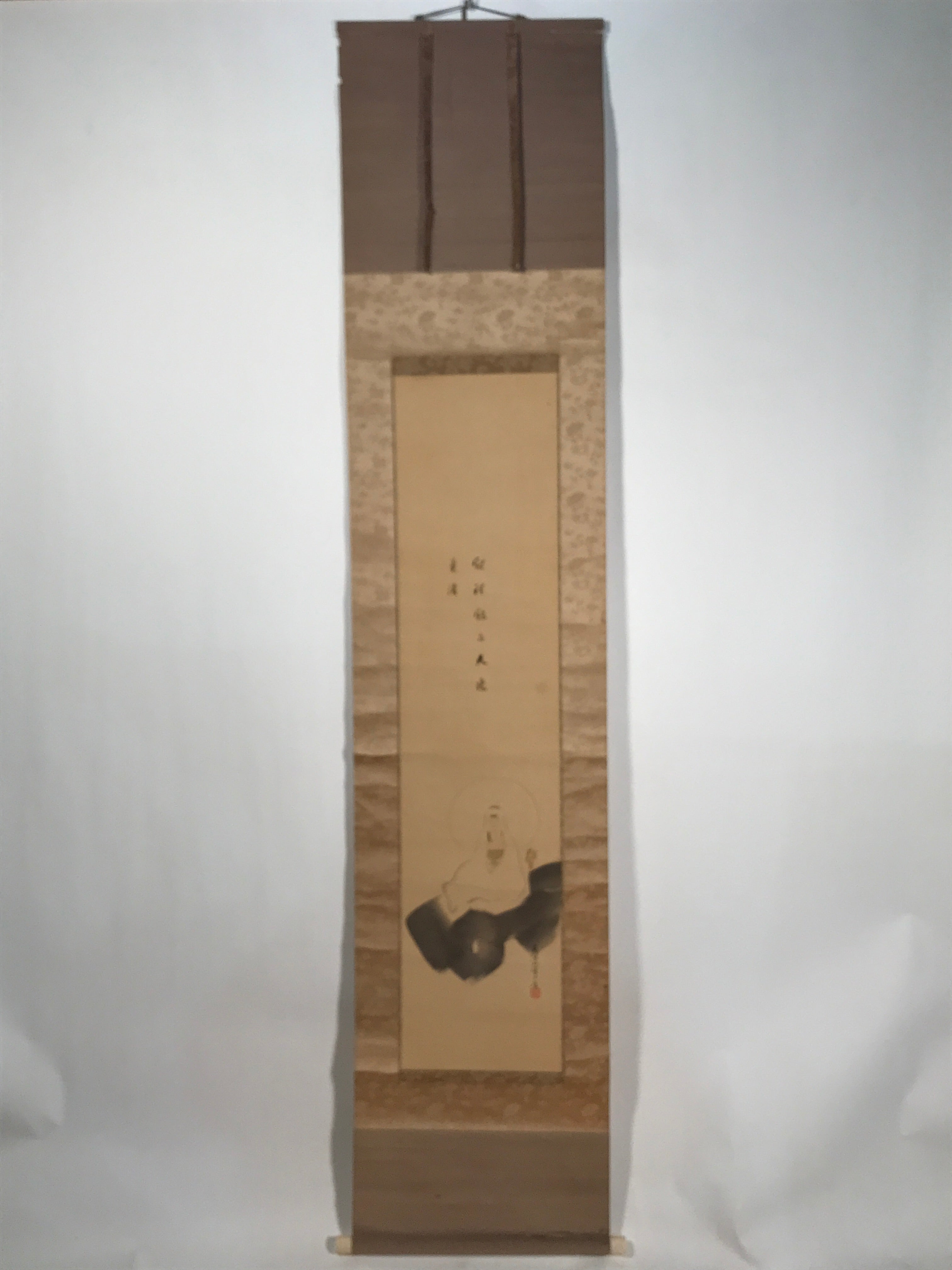 Japanese Hanging Scroll Kakejiku Kannon Buddhist Otani Kouen Calligraphy KJ181