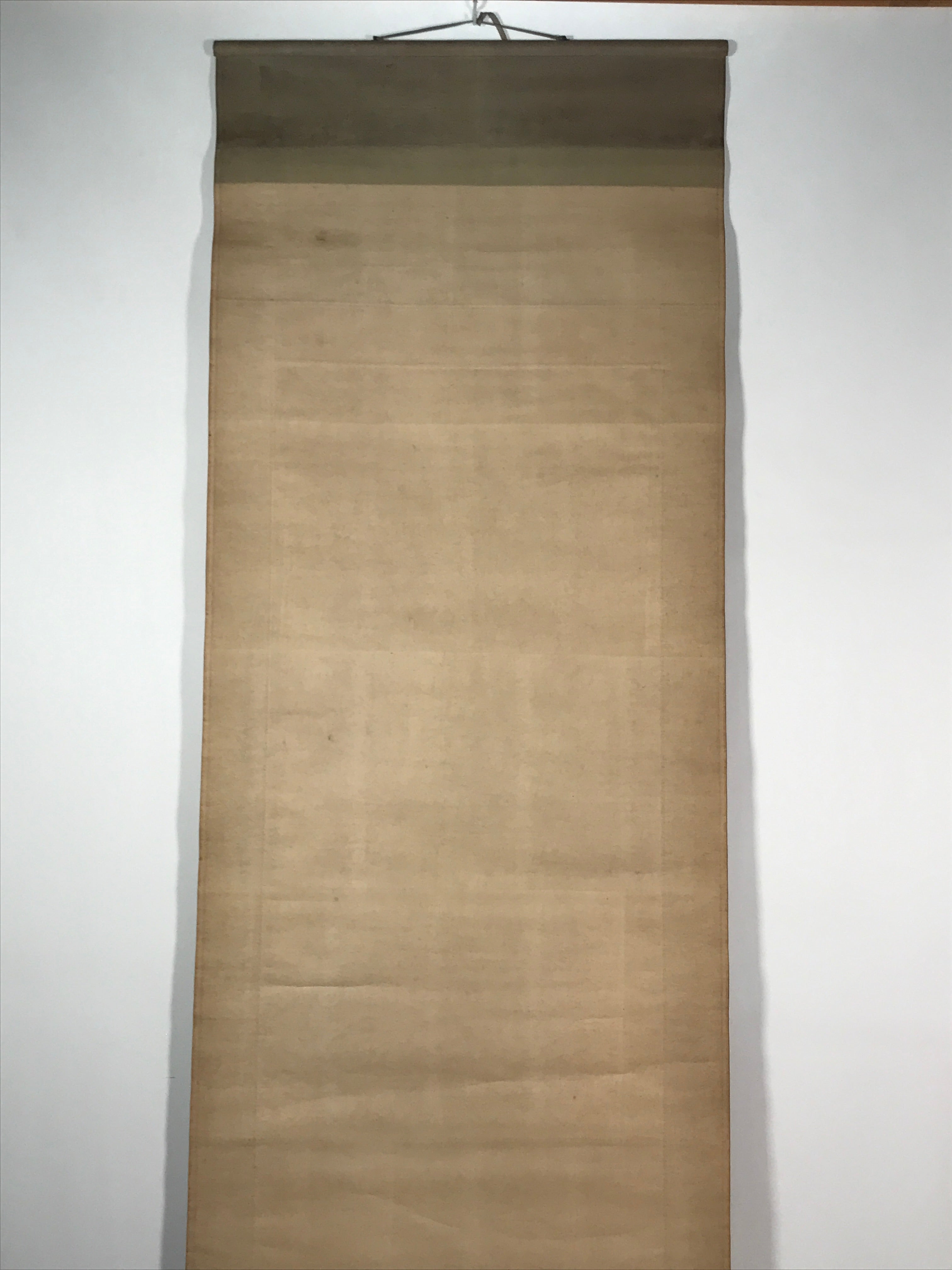 Japanese Hanging Scroll Kakejiku Vtg Bamboo Leaves Monochrome Black Ink KJ80
