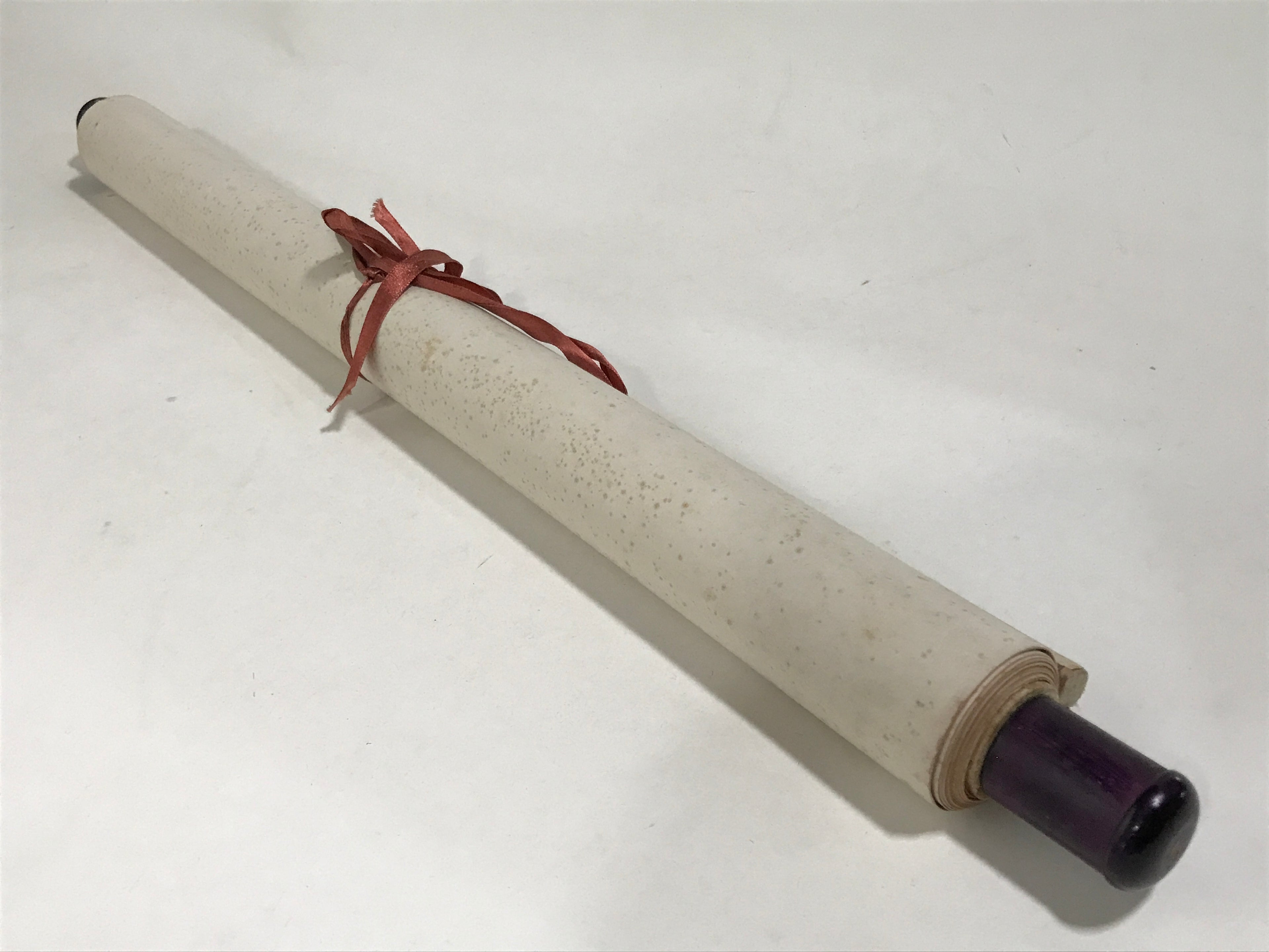 Japanese Hanging Scroll Kakejiku Vtg Bamboo Stem Leaves Mountain Black Ink KJ91