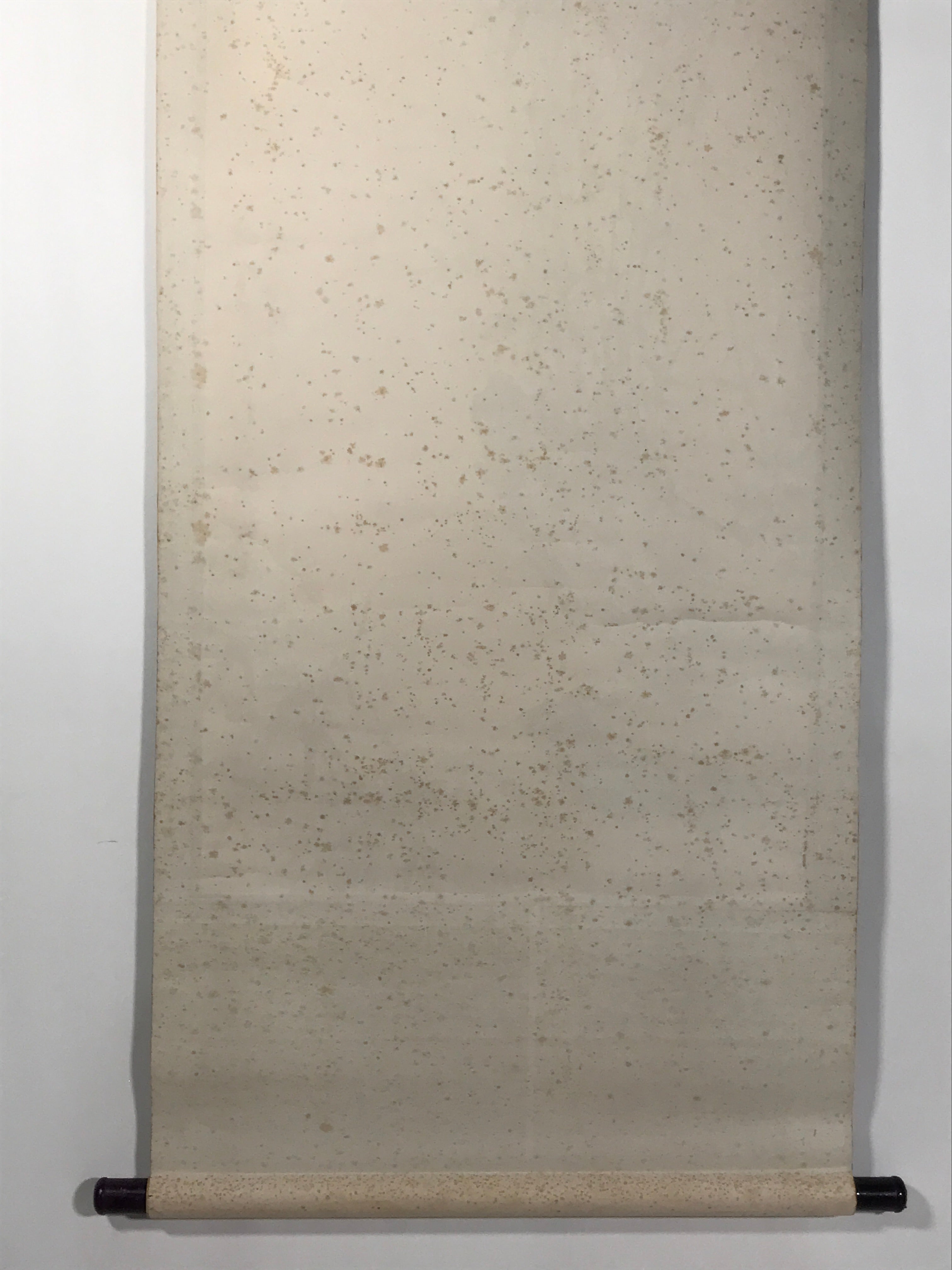 Japanese Hanging Scroll Kakejiku Vtg Bamboo Stem Leaves Mountain Black Ink KJ91