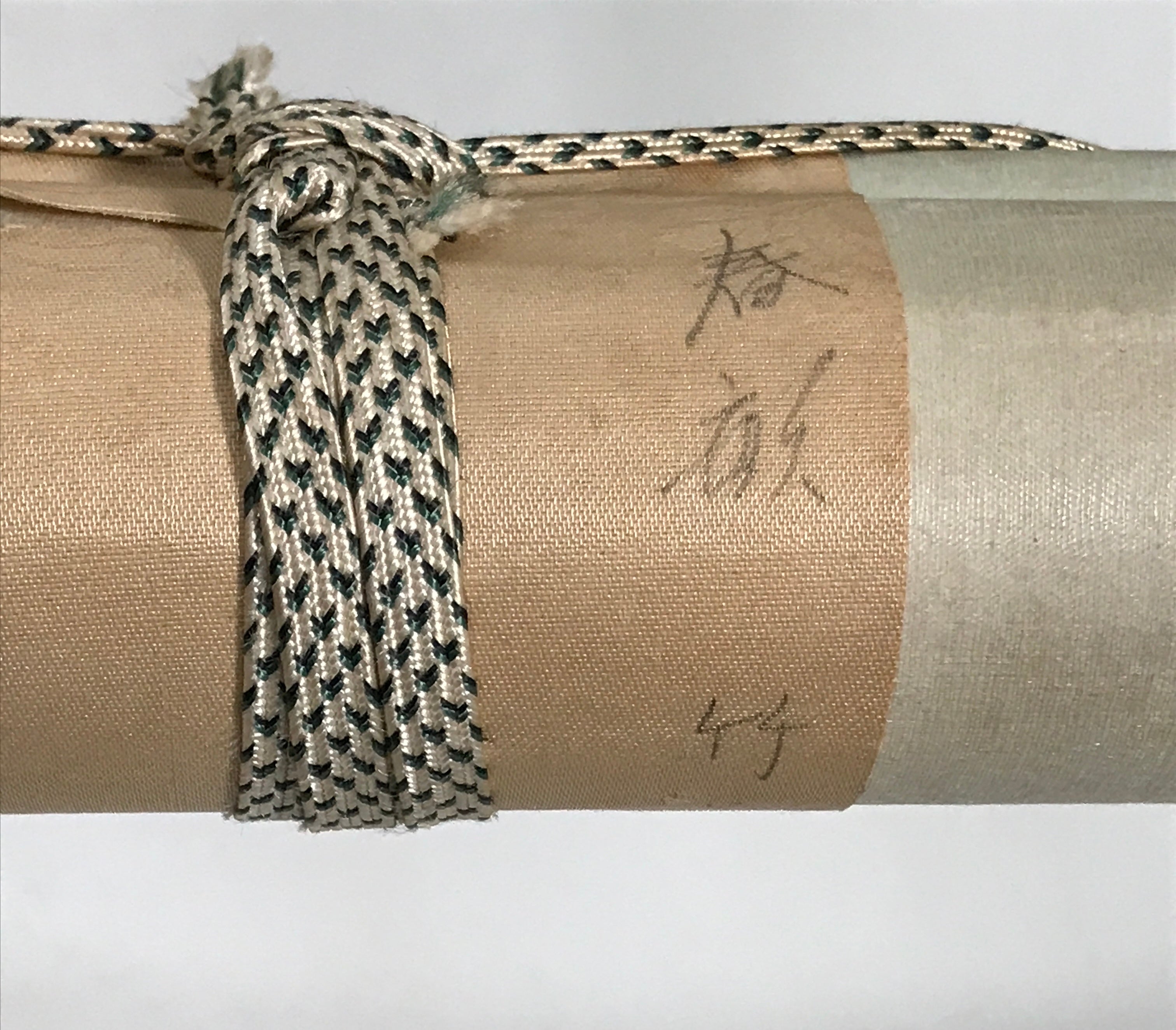 Japanese Hanging Scroll Kakejiku Vtg Birds Bamboo Leaves Kacho Ink Color KJ102
