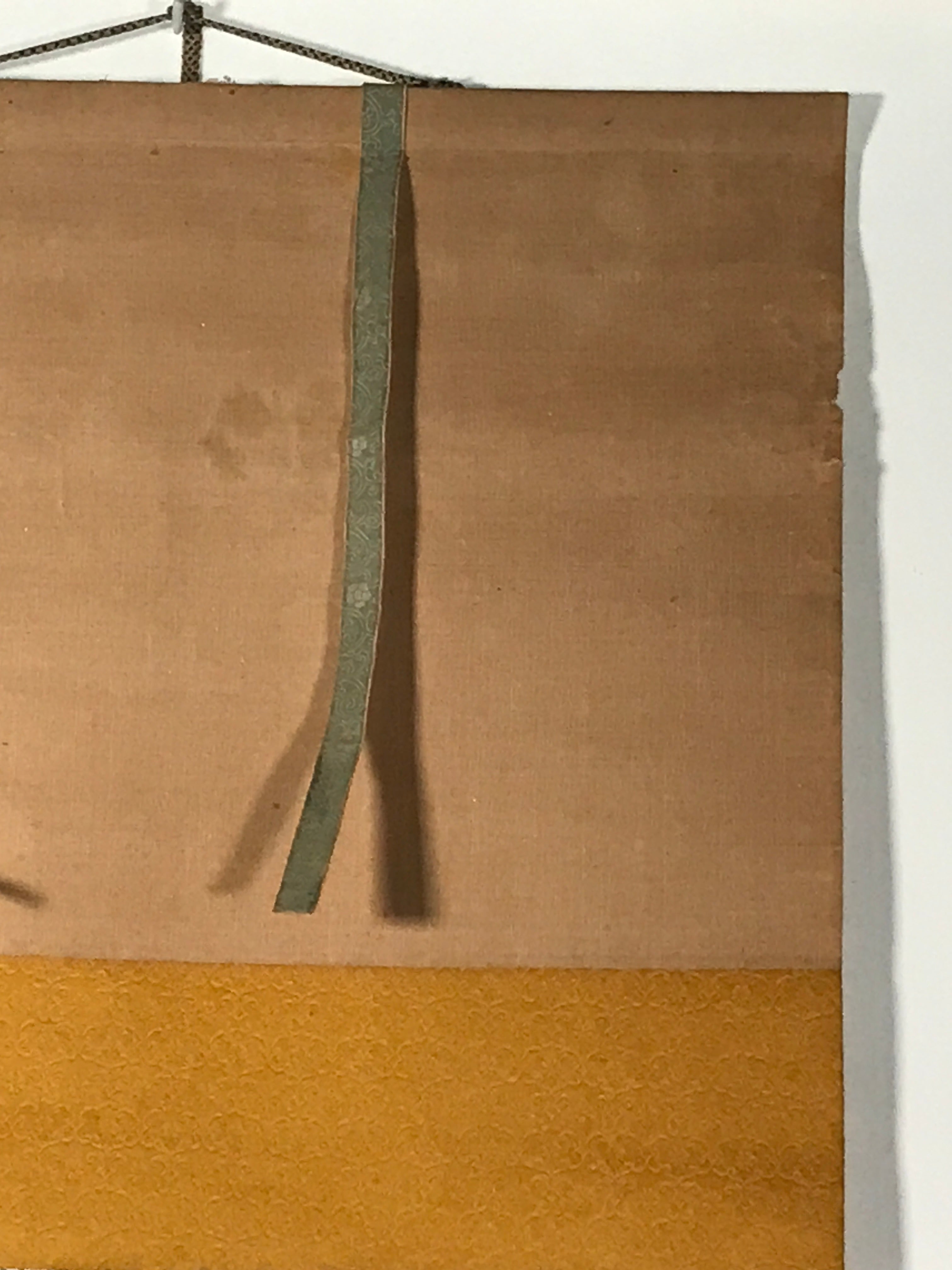Japanese Hanging Scroll Kakejiku Vtg Blue Bird Pine Tree Camellia Flower KJ88