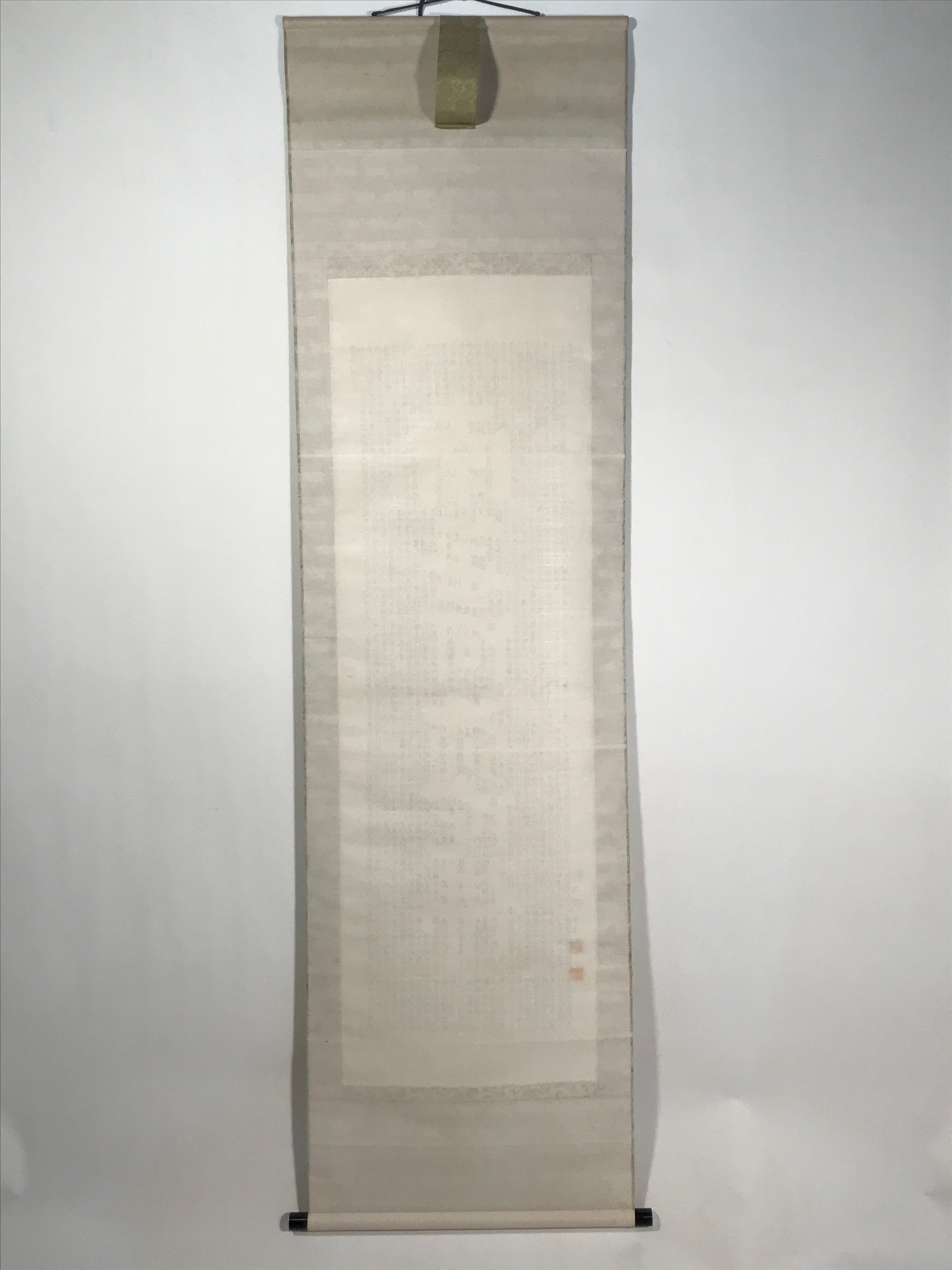 Japanese Hanging Scroll Kakejiku Vtg Buddhist Calligraphy Amitabha Sutra KJ177