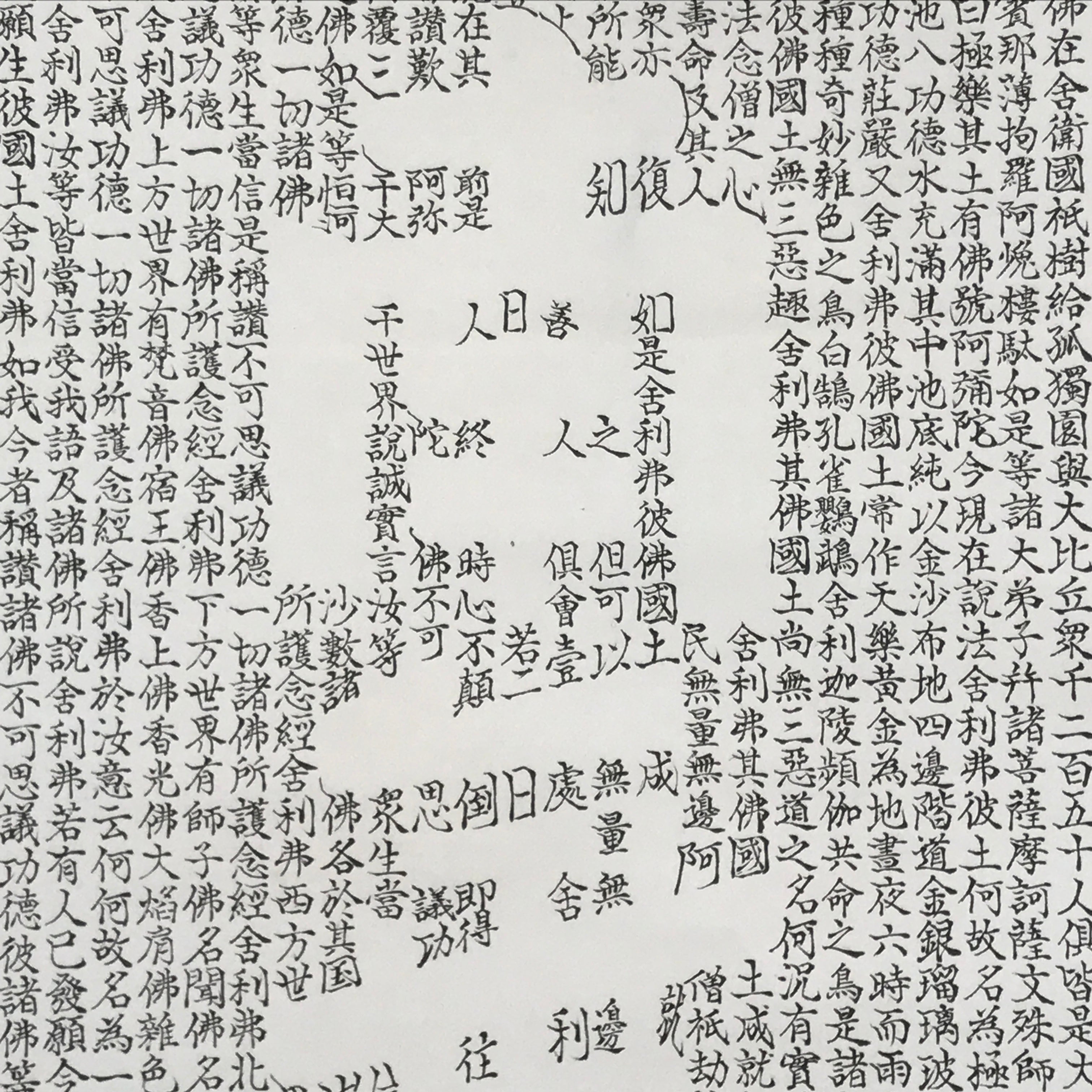 Japanese Hanging Scroll Kakejiku Vtg Buddhist Calligraphy Amitabha Sutra KJ177