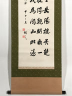 Japanese Hanging Scroll Kakejiku Vtg Calligraphy Kanshi Poem Du Fu Black KJ174