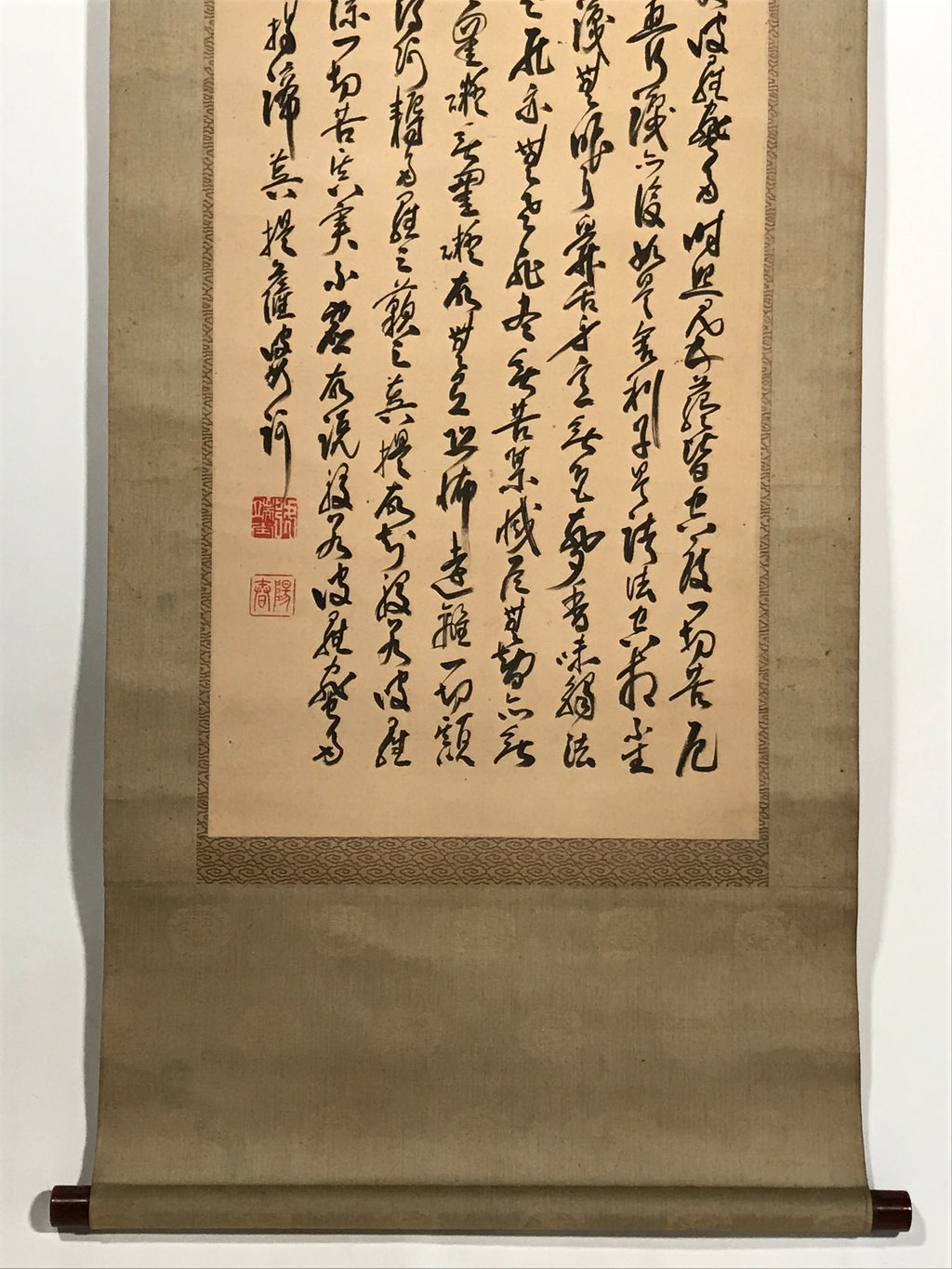 Japanese Hanging Scroll Kakejiku Vtg Calligraphy Poem Black Monochrome KJ180