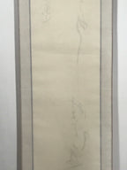 Japanese Hanging Scroll Kakejiku Vtg Calligraphy Waka Poem Black Ink KJ176