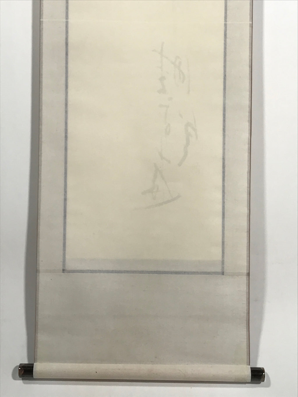 Japanese Hanging Scroll Kakejiku Vtg Calligraphy Waka Poem Black Ink KJ176