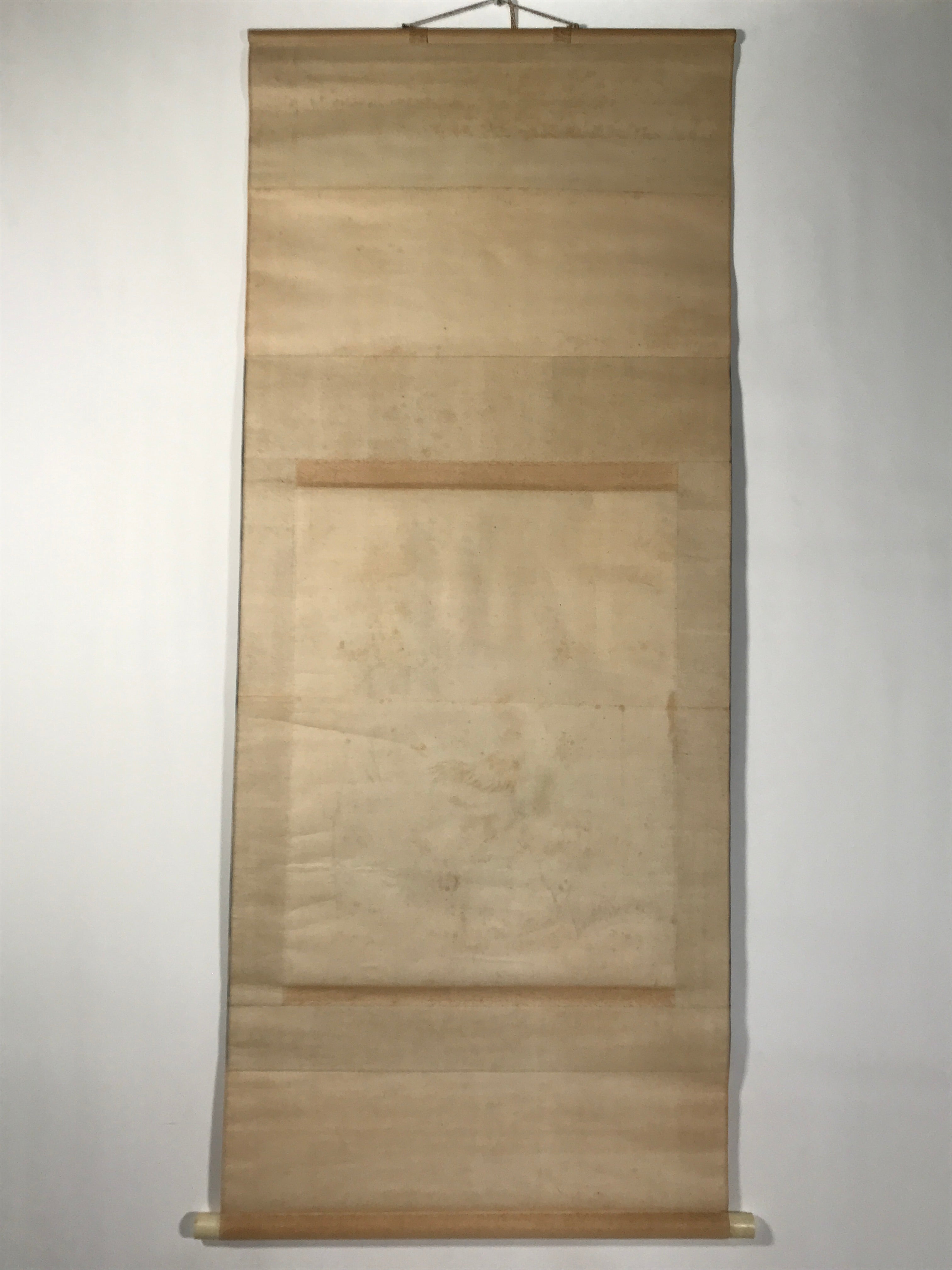 Japanese Hanging Scroll Kakejiku Vtg Chicken Family Chrysanthemum Color KJ93