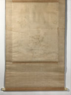 Japanese Hanging Scroll Kakejiku Vtg Chicken Family Chrysanthemum Color KJ93