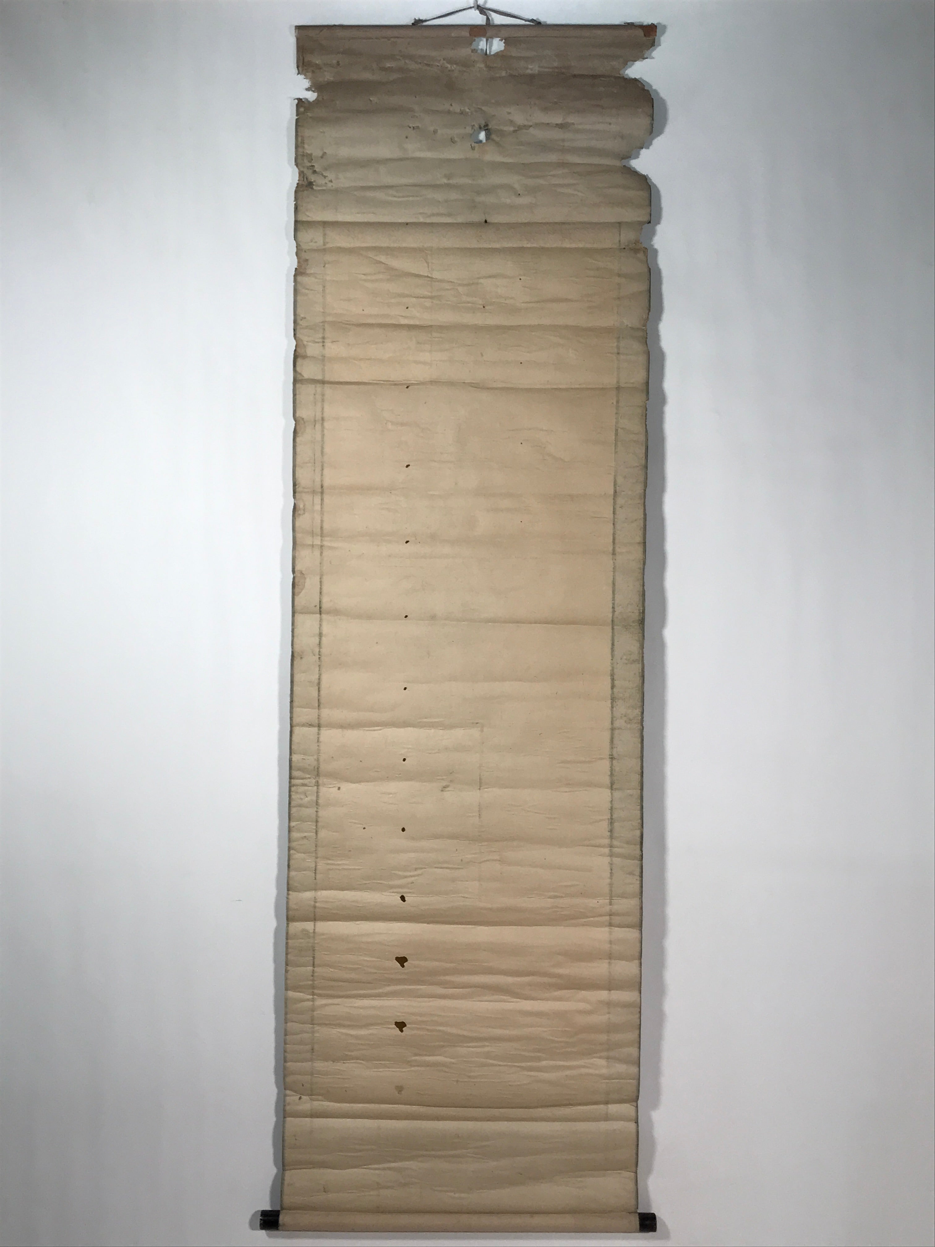Japanese Hanging Scroll Kakejiku Vtg Crane Tsuru Standing Rock Birds Color KJ113