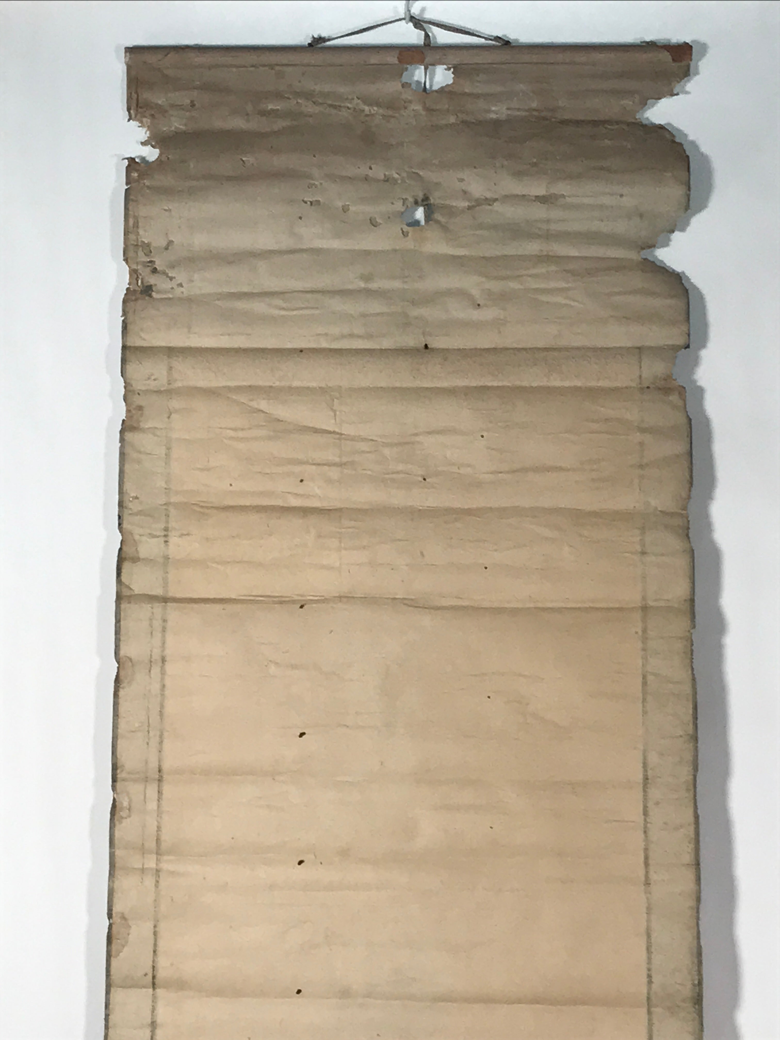 Japanese Hanging Scroll Kakejiku Vtg Crane Tsuru Standing Rock Birds Color KJ113