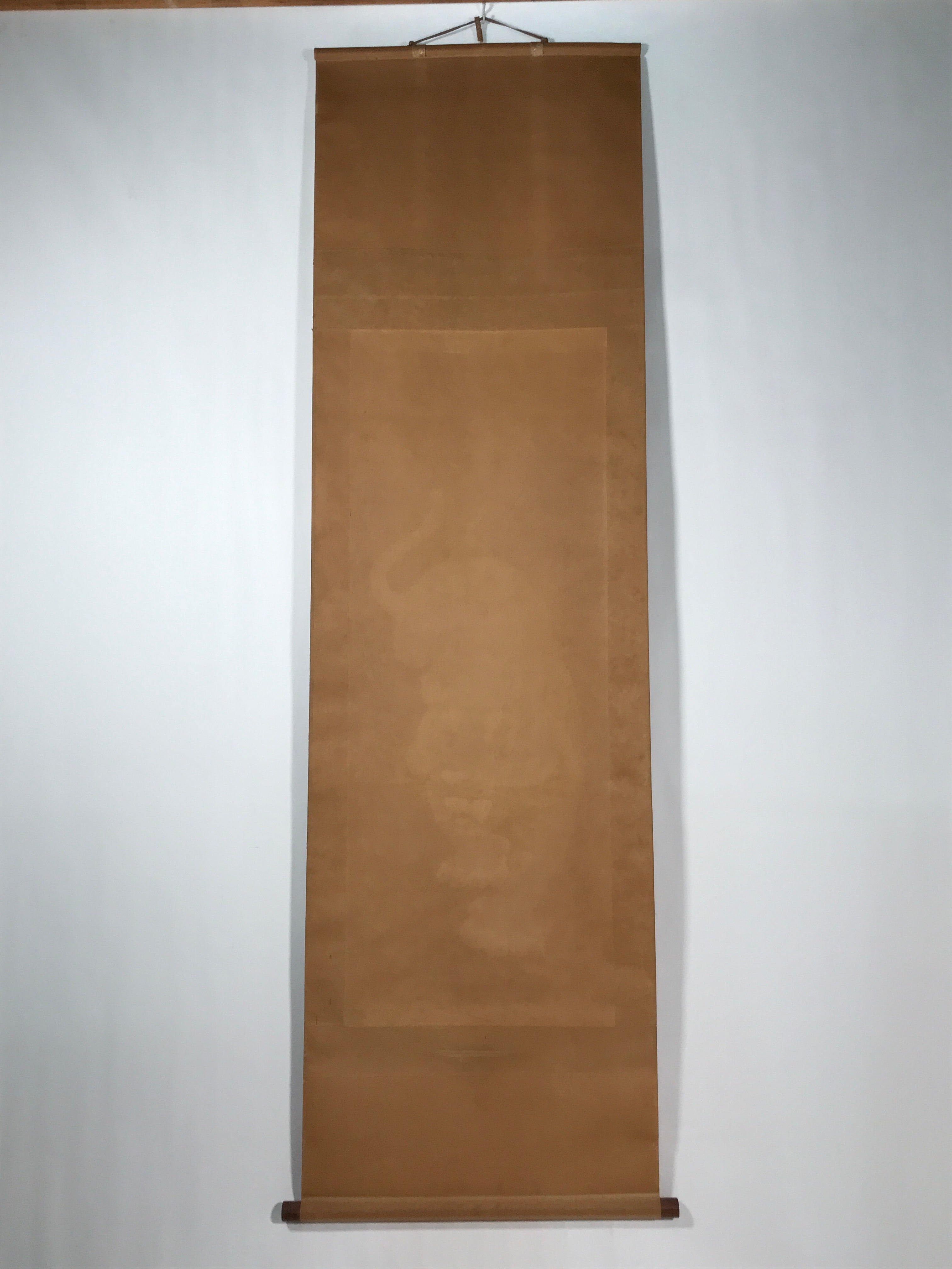 Japanese Hanging Scroll Kakejiku Vtg Fierce Tiger Bamboo Moon Ink Color KJ103