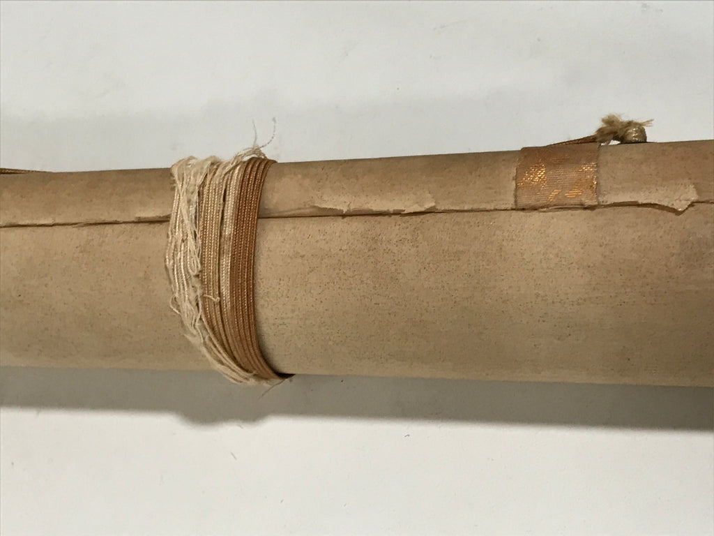 Japanese Hanging Scroll Kakejiku Vtg Fierce Tiger Orange Black Mountain Ink KJ90