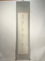 Japanese Hanging Scroll Kakejiku Vtg Haiku Poem Calligraphy Black Green KJ183