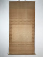 Japanese Hanging Scroll Kakejiku Vtg Hawthorn Flowers Sparrow Bird Color KJ79
