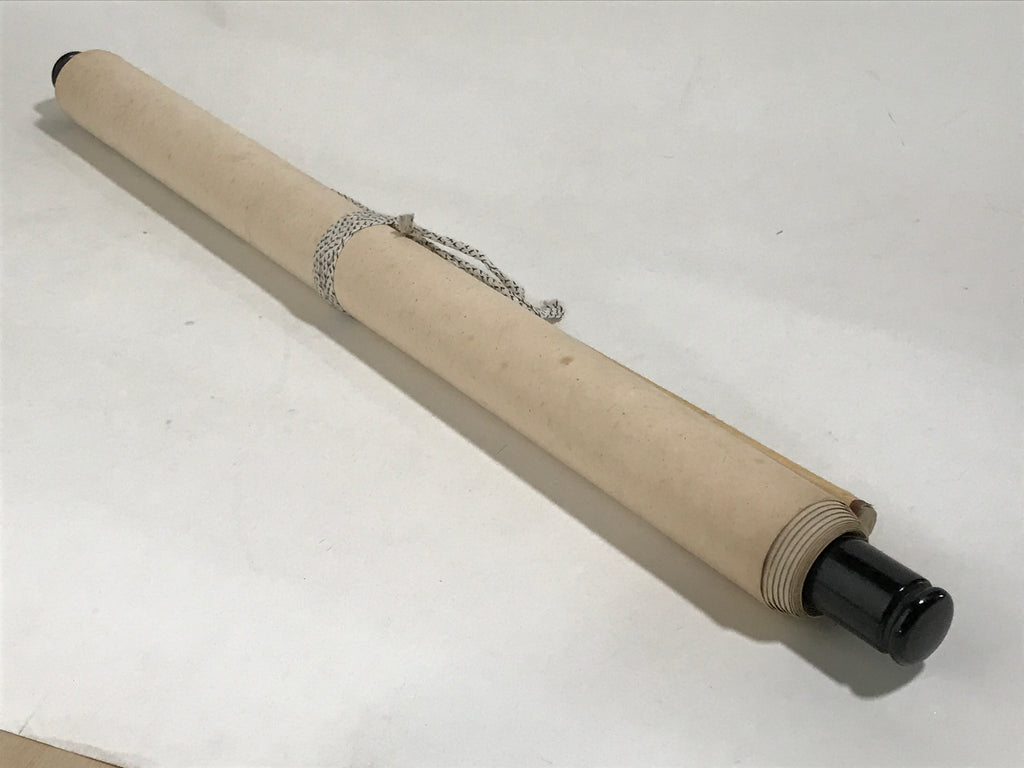Japanese Hanging Scroll Kakejiku Vtg Maikai Rose Flowers Pink Red Poem Ink KJ92