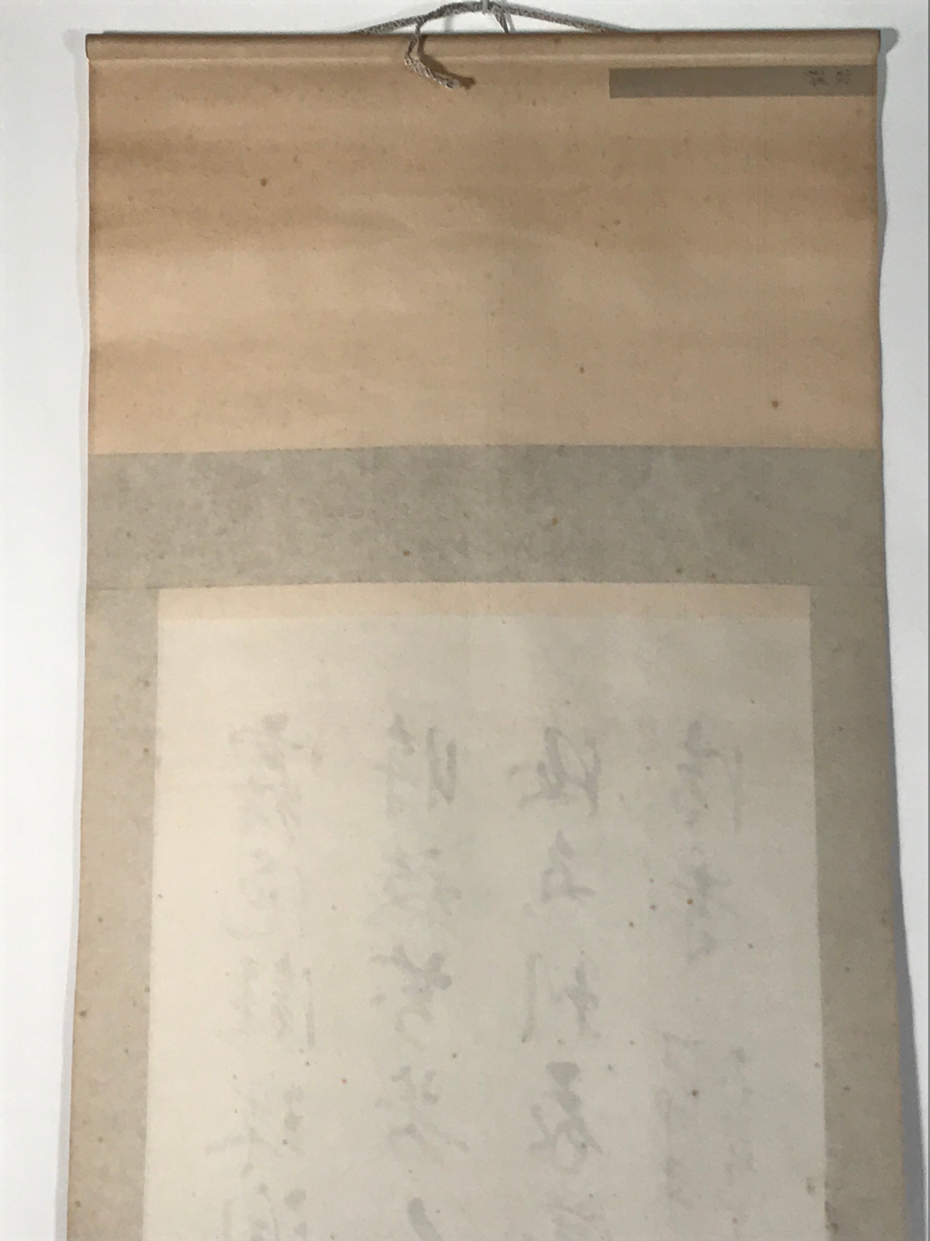 Japanese Hanging Scroll Kakejiku Vtg Maikai Rose Flowers Pink Red Poem Ink KJ92