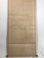 Japanese Hanging Scroll Kakejiku Vtg Man Sitting Mountains Landscape Black KJ193