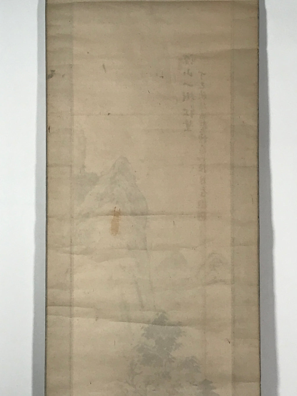 Japanese Hanging Scroll Kakejiku Vtg Mountain Momiji Landscape Color Red KJ84