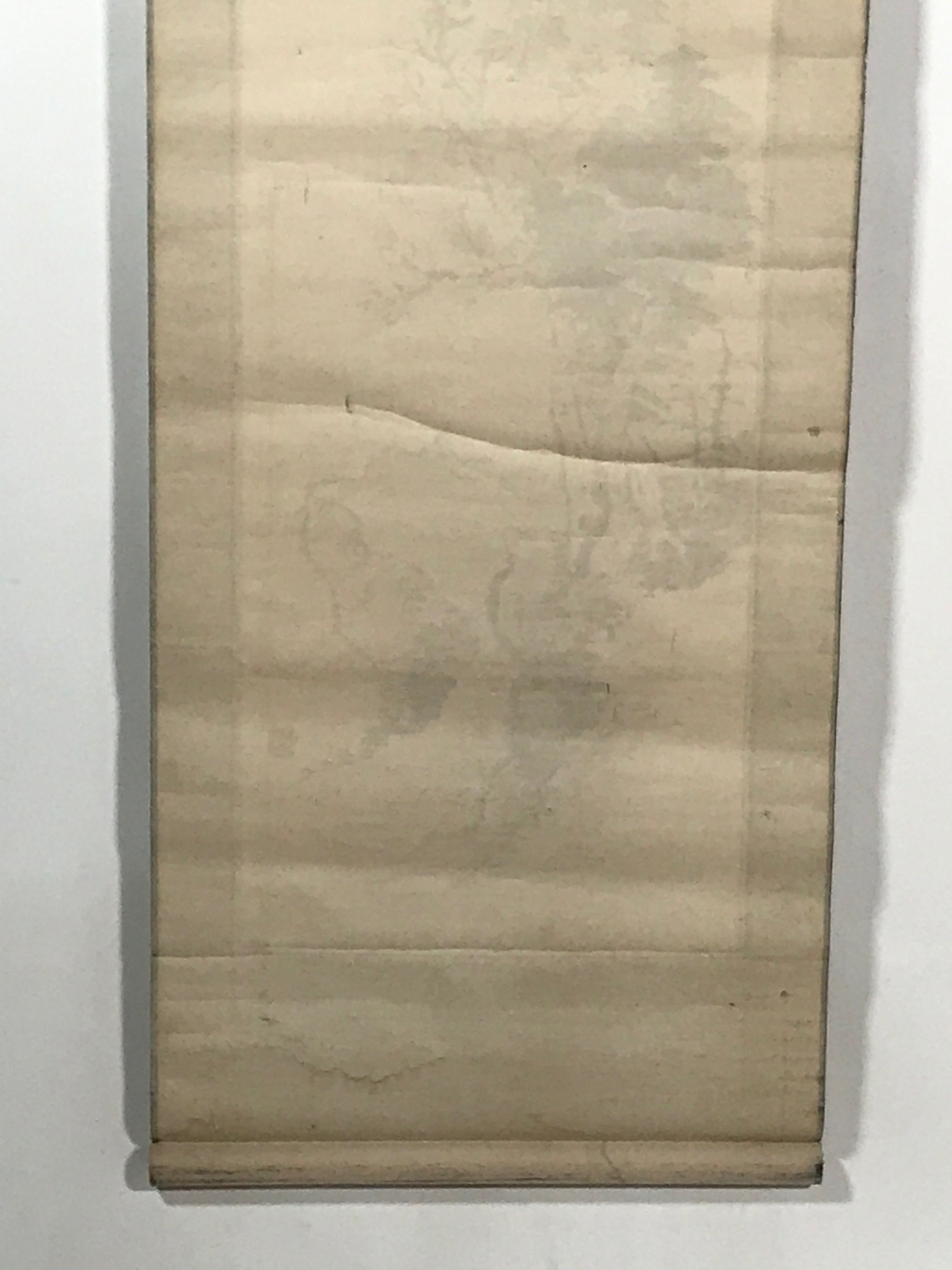 Japanese Hanging Scroll Kakejiku Vtg Mountain Momiji Landscape Color Red KJ84