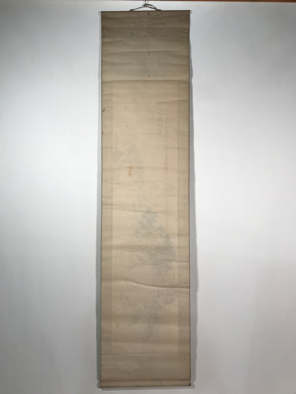 Japanese Hanging Scroll Kakejiku Vtg Mountain Momiji Landscape Color Red KJ84