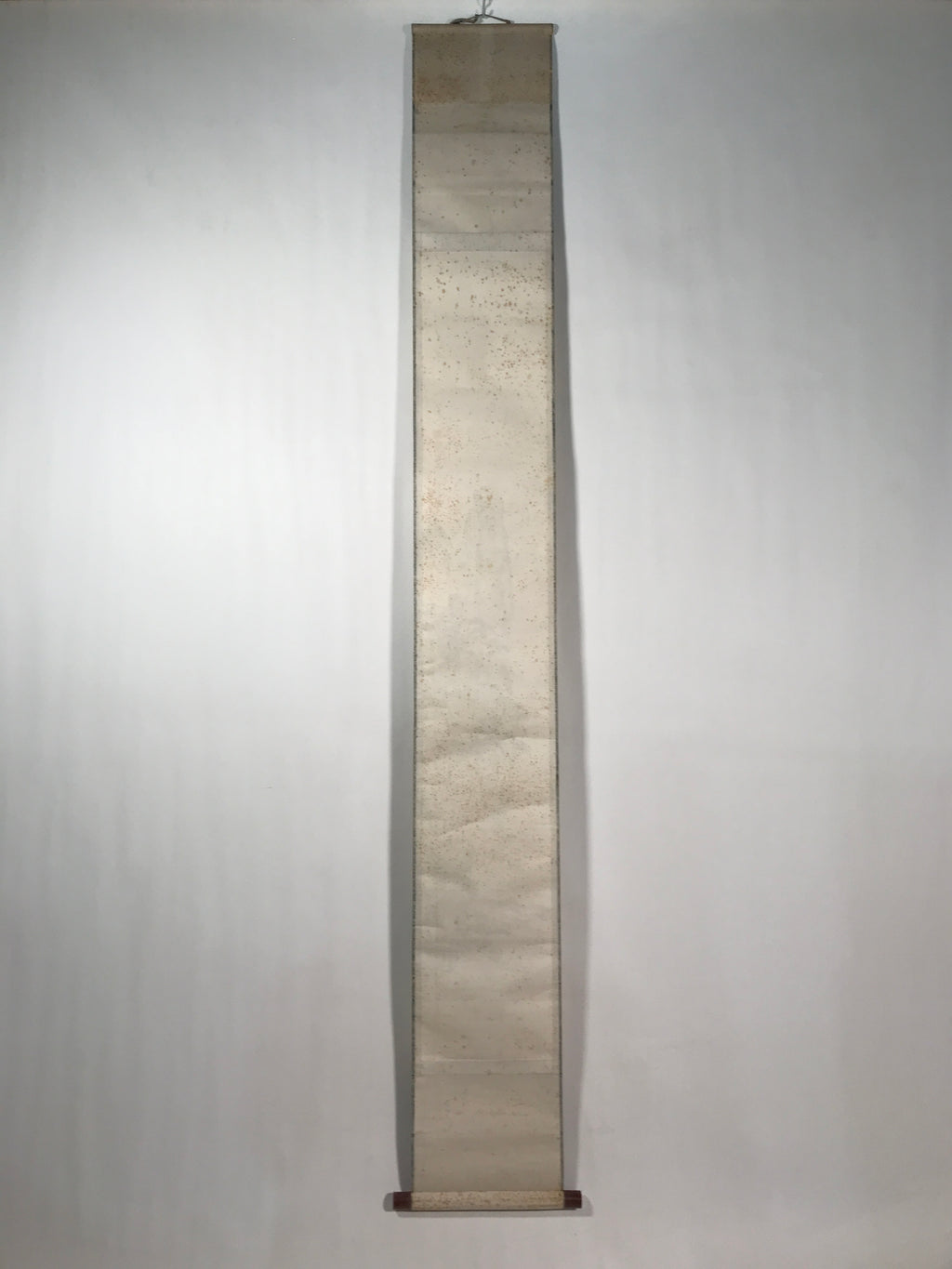 Japanese Hanging Scroll Kakejiku Vtg Mountain Tree Houses Cranes Color KJ128