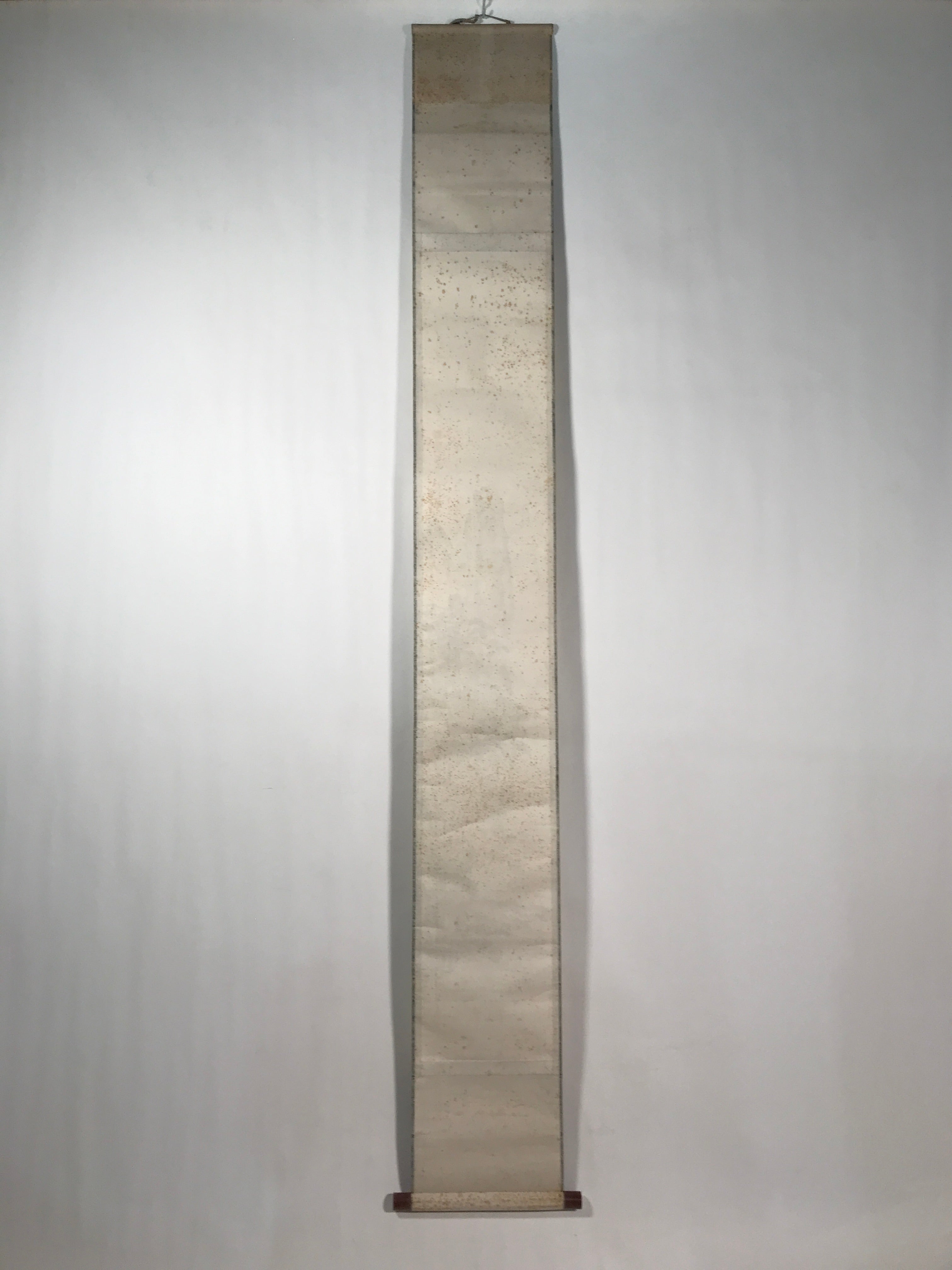 Japanese Hanging Scroll Kakejiku Vtg Mountain Tree Houses Cranes Color KJ128