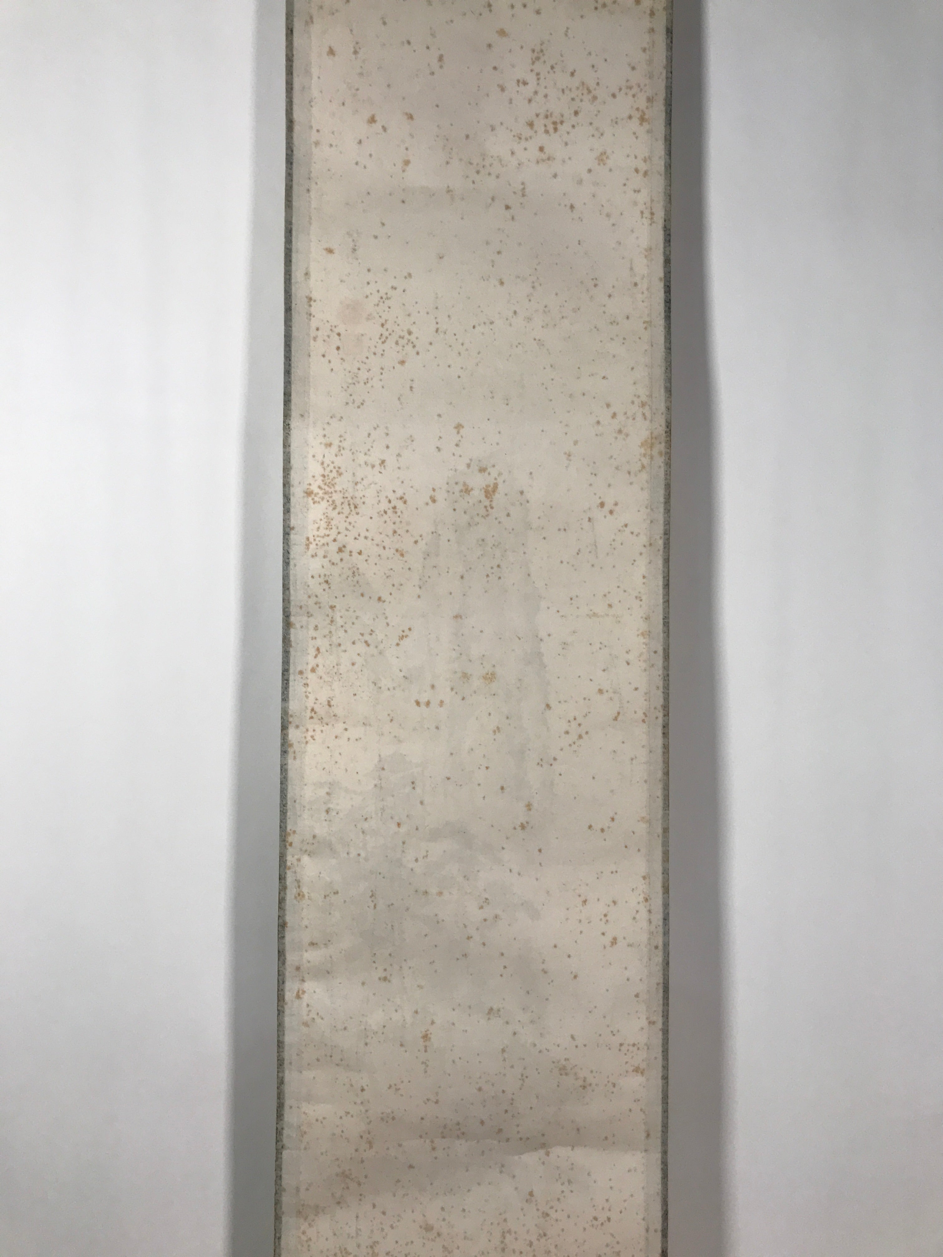 Japanese Hanging Scroll Kakejiku Vtg Mountain Tree Houses Cranes Color KJ128