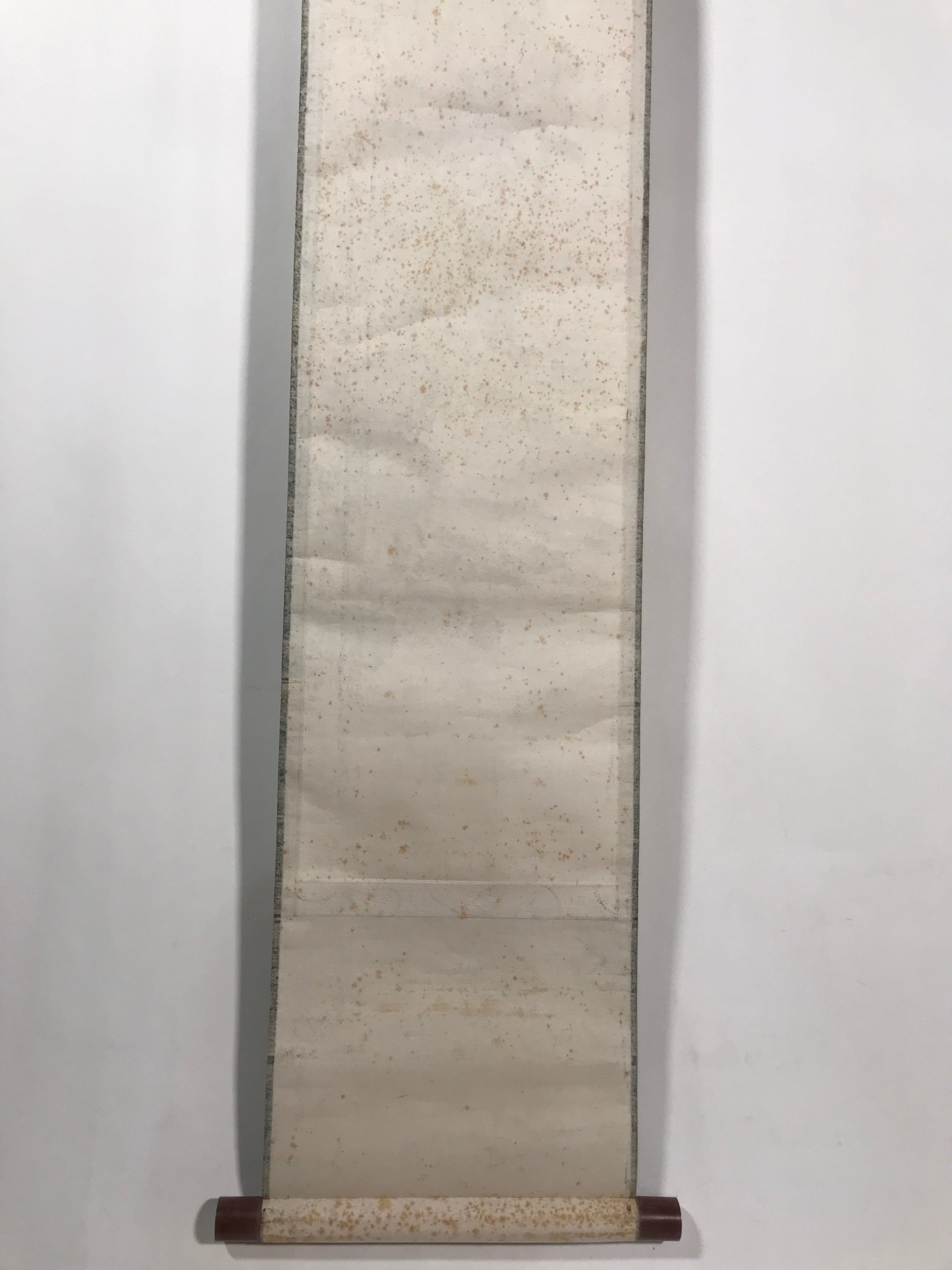 Japanese Hanging Scroll Kakejiku Vtg Mountain Tree Houses Cranes Color KJ128