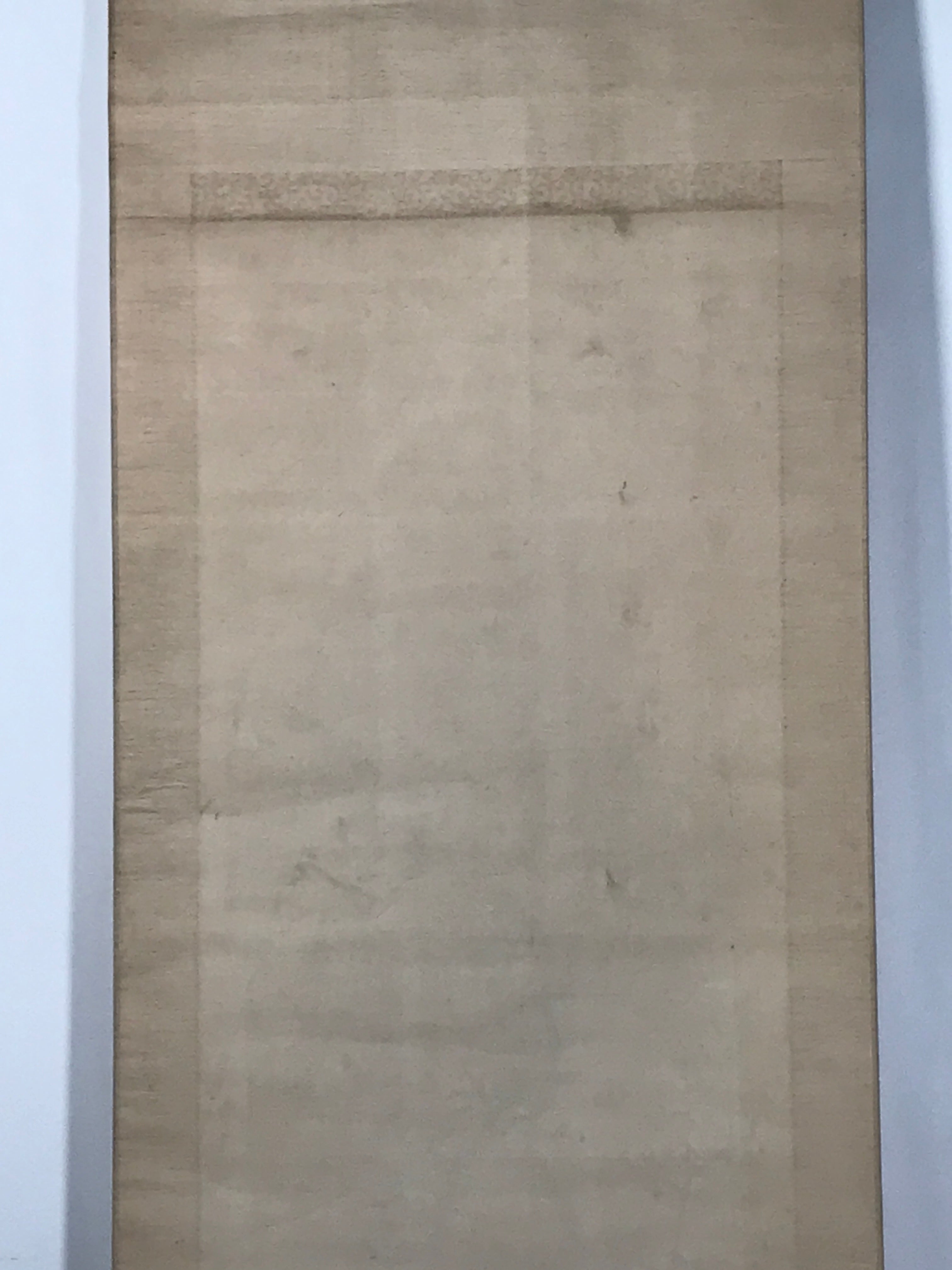 Japanese Hanging Scroll Kakejiku Vtg Plum Blossom Sparrow Bird Color Ink KJ97