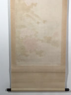 Japanese Hanging Scroll Kakejiku Vtg Plum Peony Flowers Bird Kacho Color KJ78