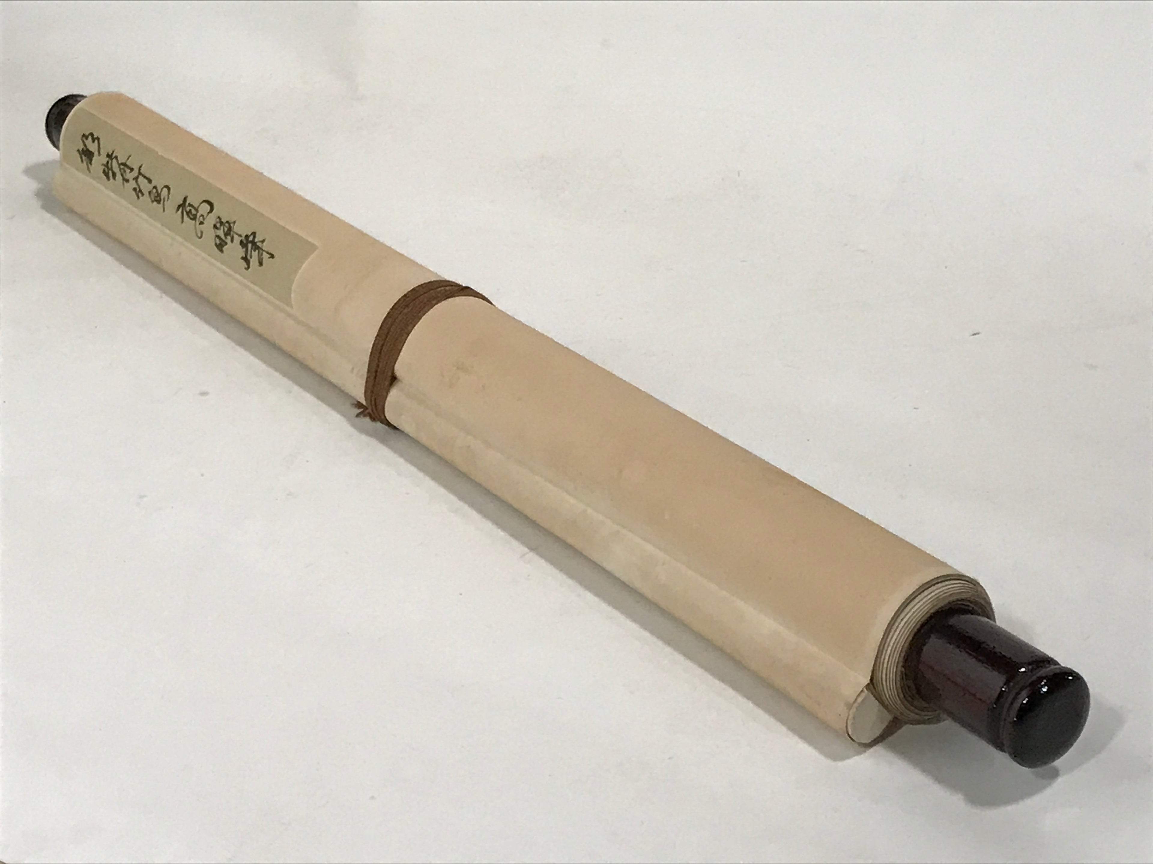 Japanese Hanging Scroll Kakejiku Vtg Plum Peony Flowers Bird Kacho Color KJ78