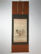 Japanese Hanging Scroll Kakejiku Vtg River Ducks Birds Nature Color KJ123