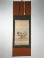 Japanese Hanging Scroll Kakejiku Vtg River Ducks Birds Nature Color KJ123