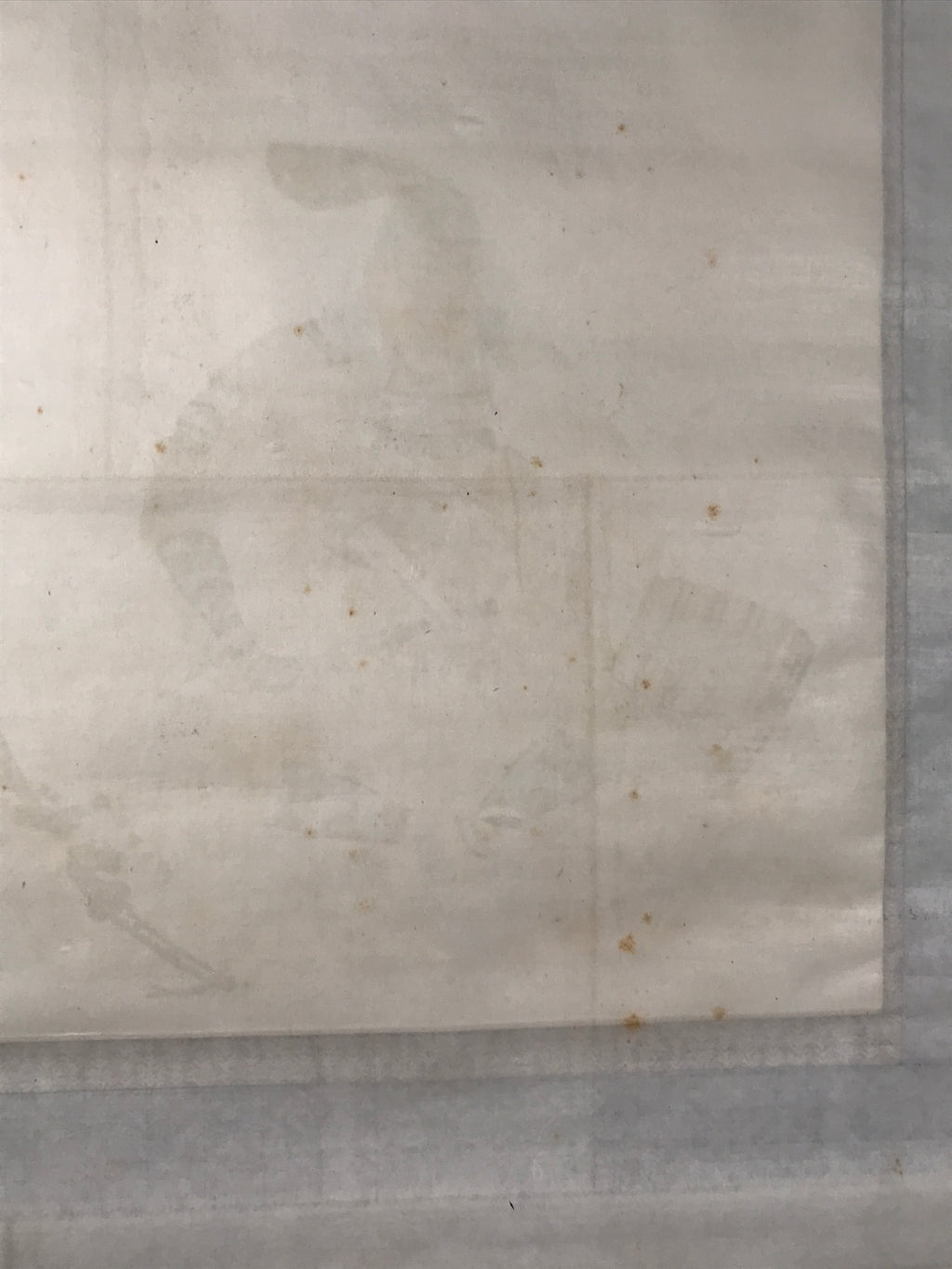 Japanese Hanging Scroll Kakejiku Vtg Samurai Sitting Kimono Sword Color KJ126