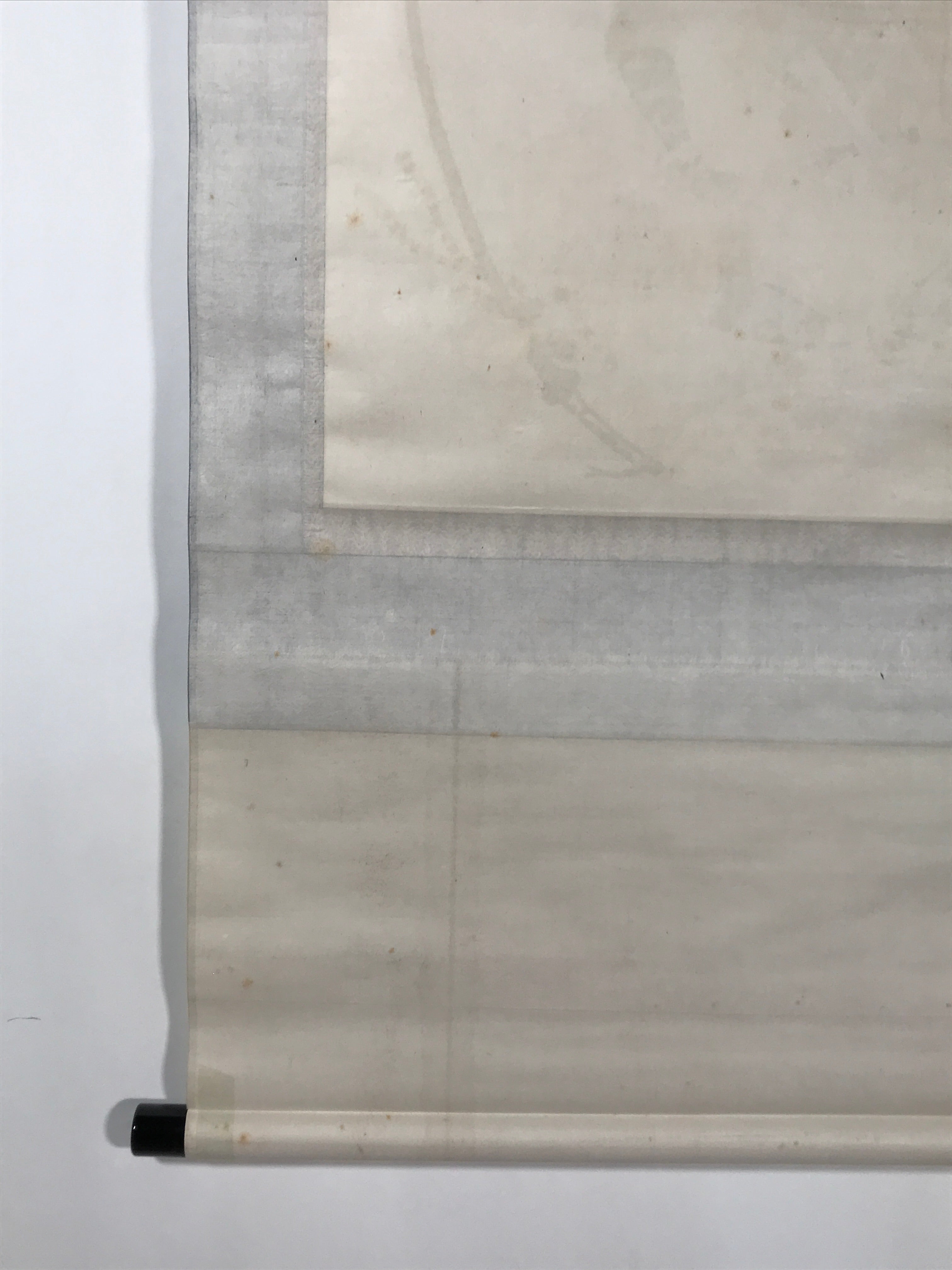 Japanese Hanging Scroll Kakejiku Vtg Samurai Sitting Kimono Sword Color KJ126