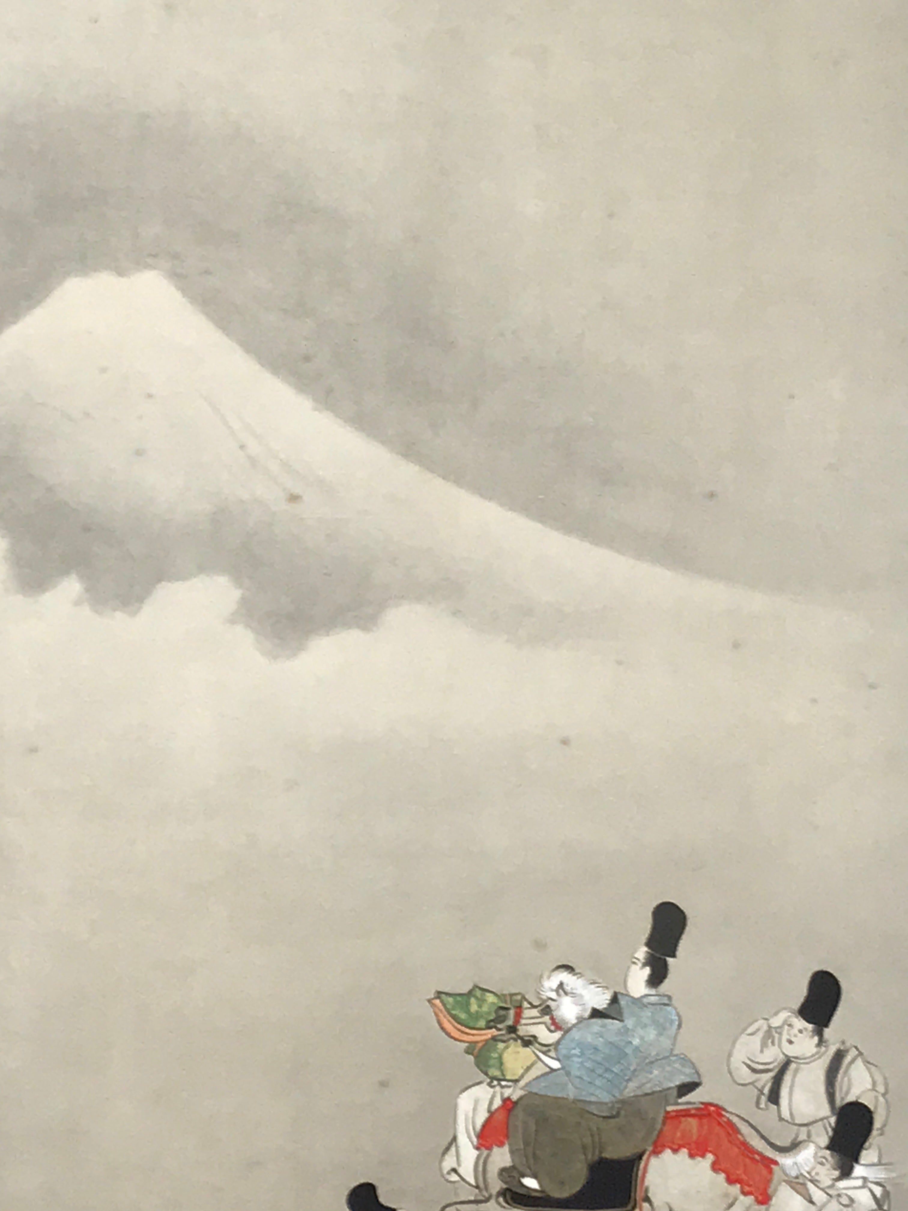 Japanese Hanging Scroll Kakejiku Vtg Tales Of Ise Mount Fuji Ogata Korin KJ101